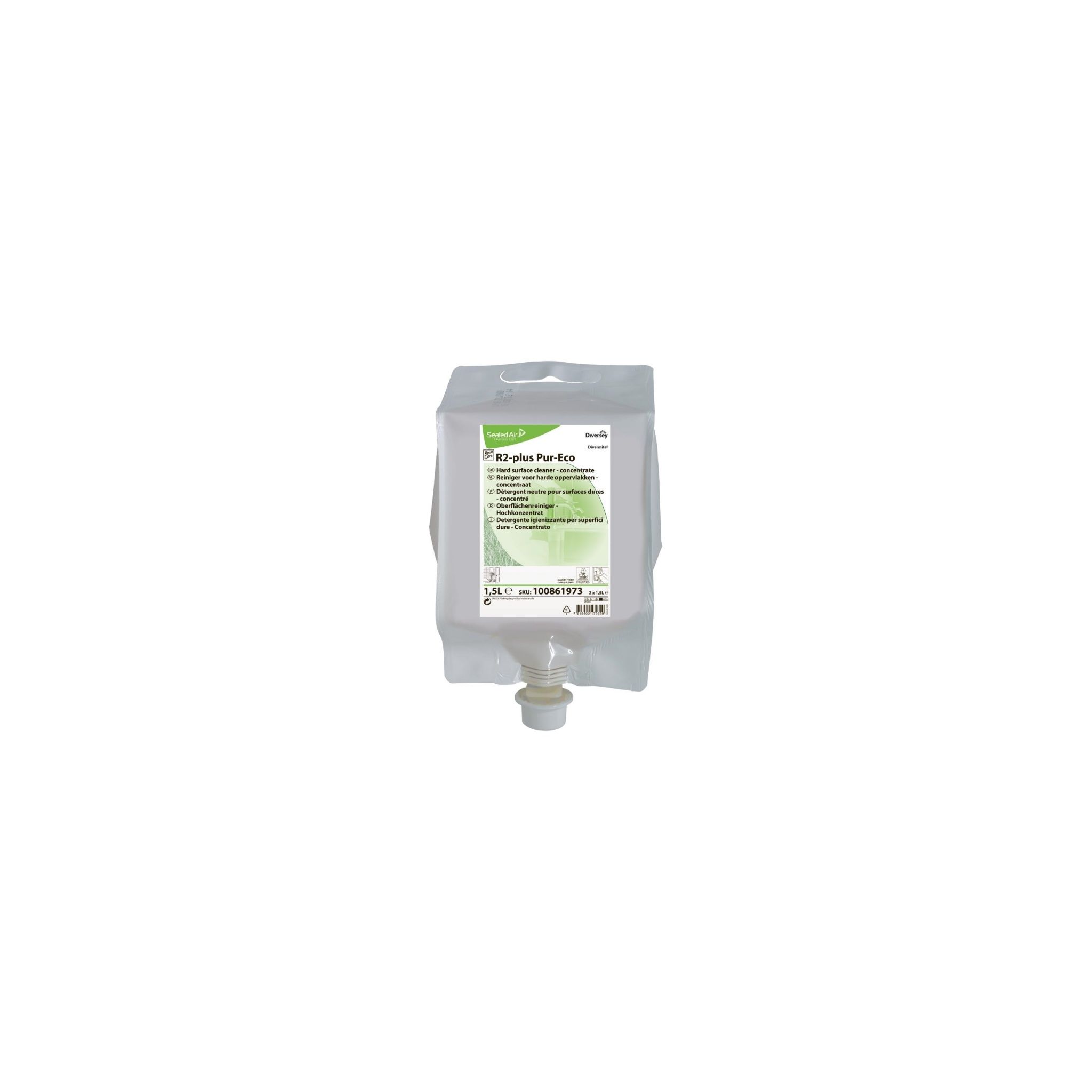 Diversey FA273 Room Care R2-plus Pur-Eco Cleaner and Disinfectant Concentrate 1.5Ltr (2 Pack)