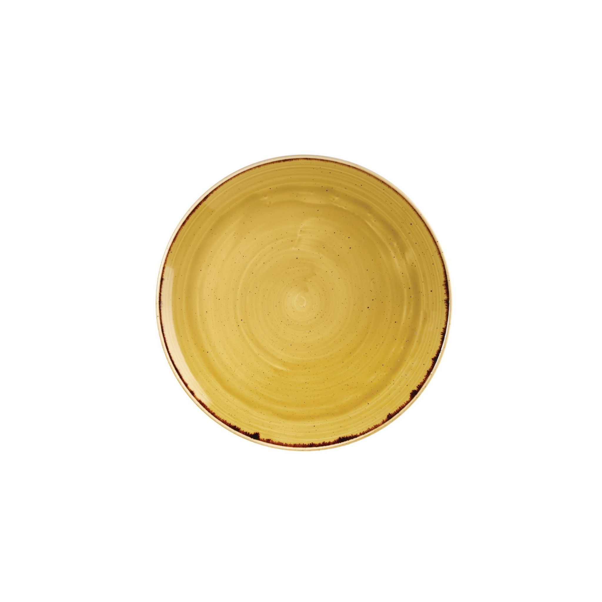 Churchill Stonecast DF784 Round Coupe Plates Mustard Seed Yellow 288mm (Pack of 12)