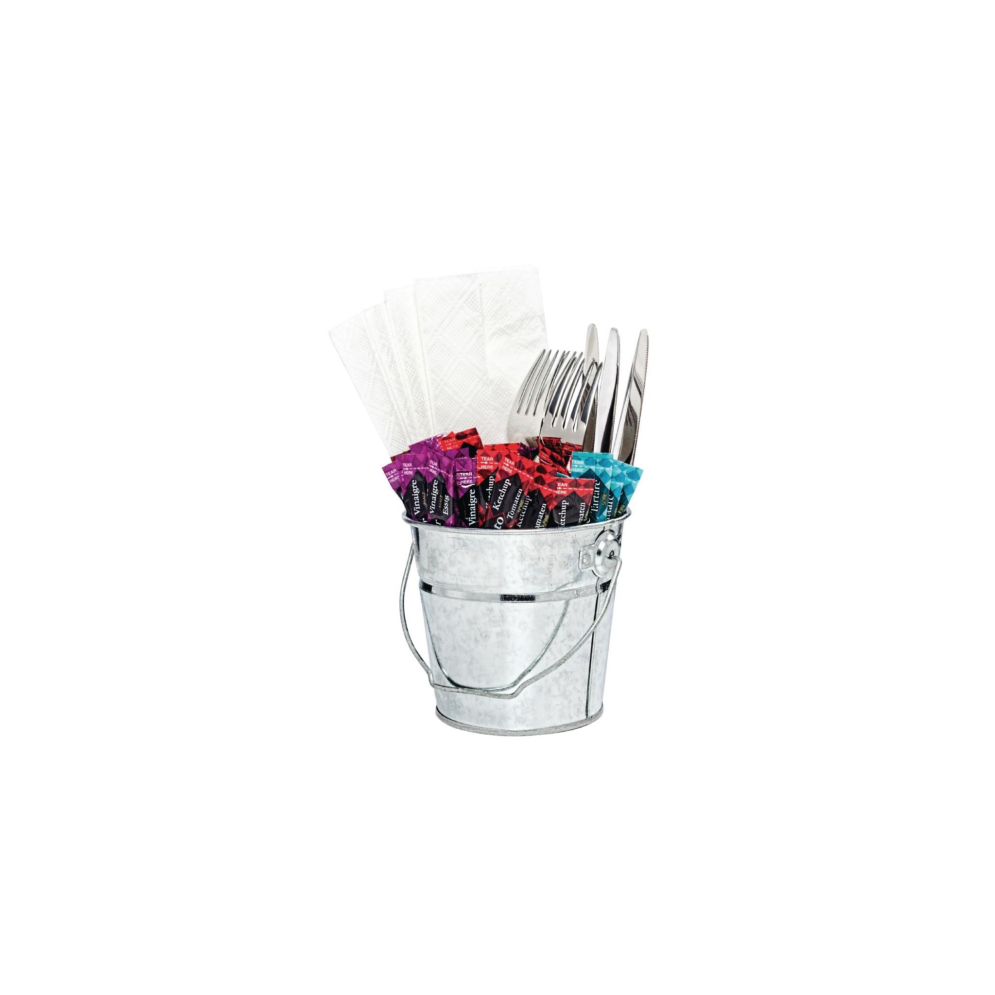 Olympia Mini GF247 Galvanised Steel Chip Bucket with Handle 135mm