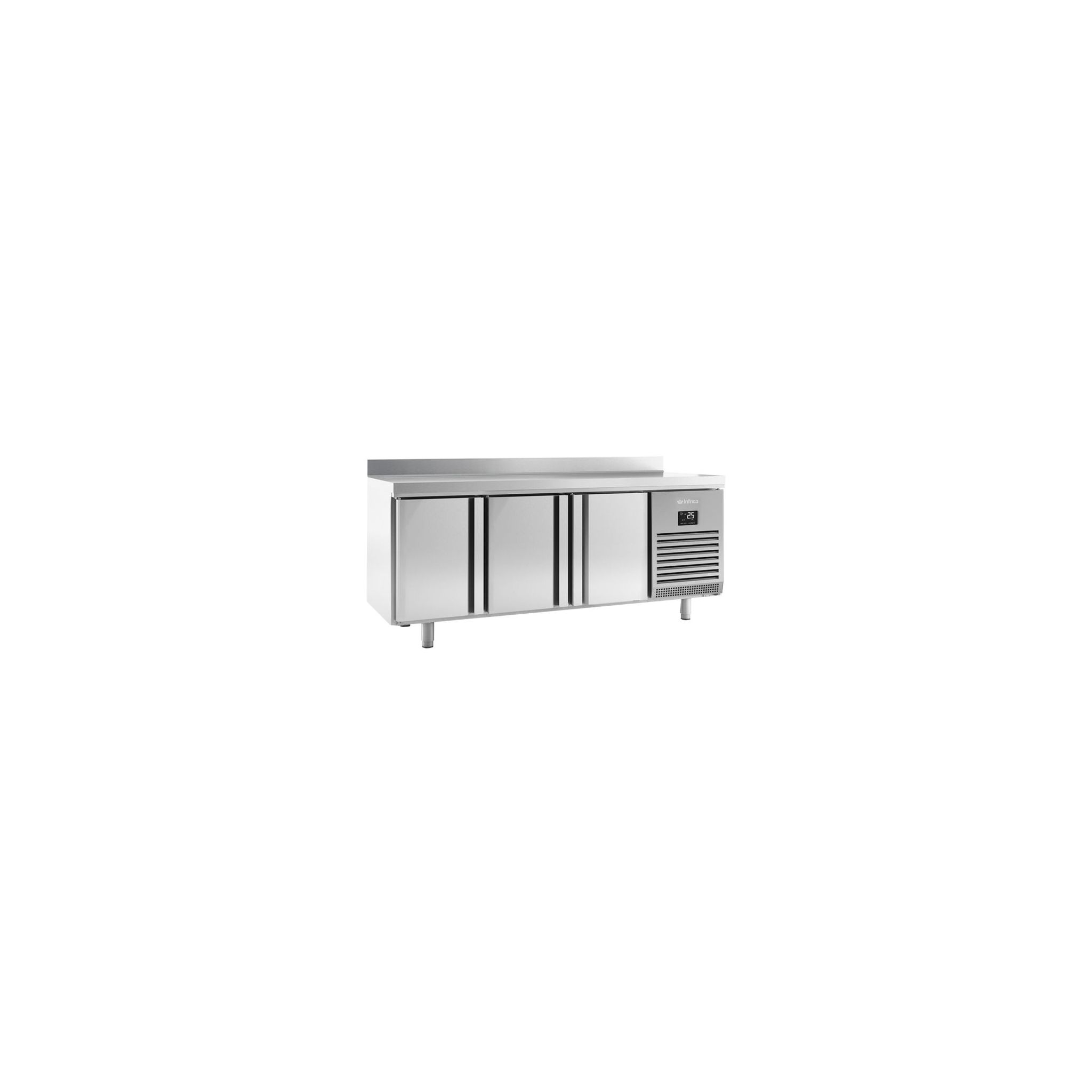 Infrico BMGN1960 Heavy Duty 460 Ltr 3 Door Stainless Steel Refrigerated Prep Counter With Upstand
