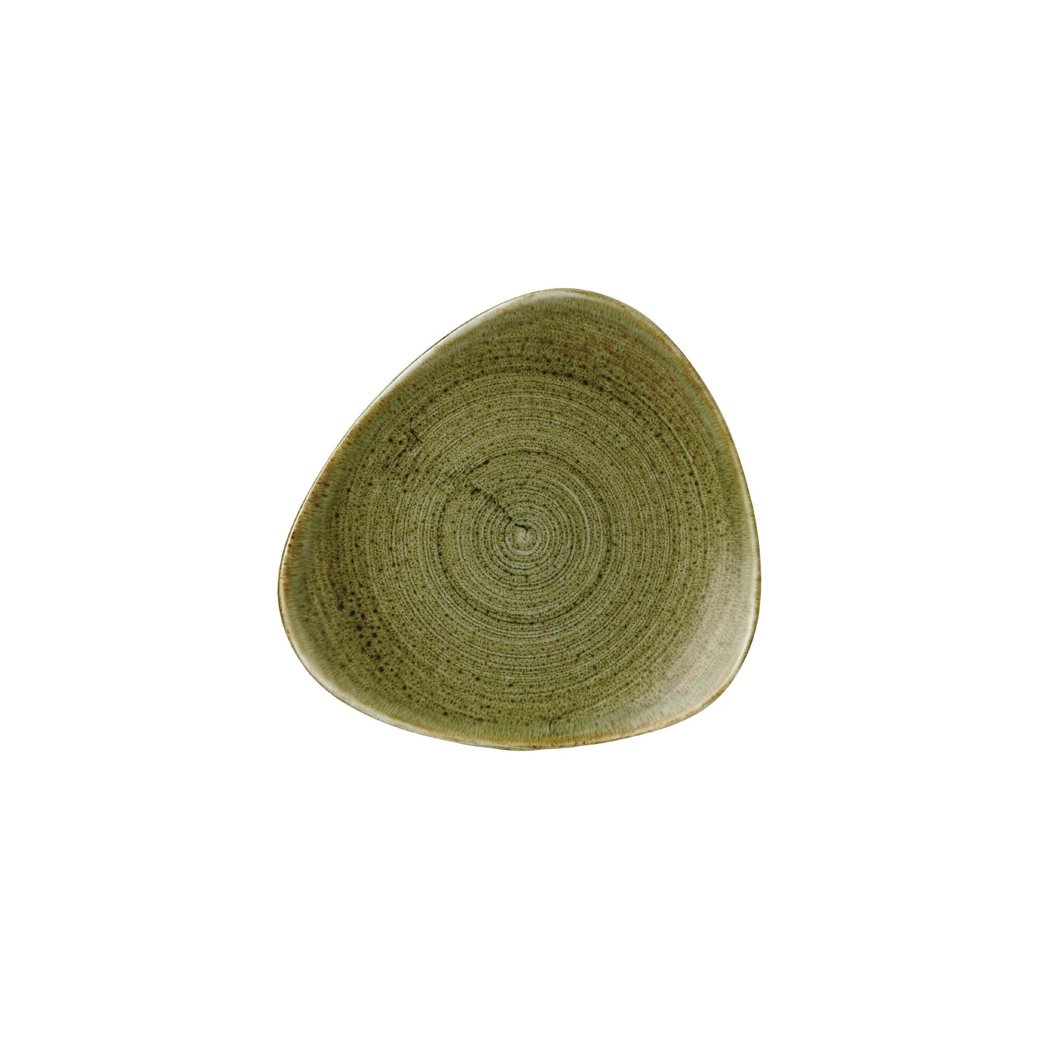 Churchill Stonecast Plume FJ932 Olive Triangle Plates 9 " (Pack of 12)