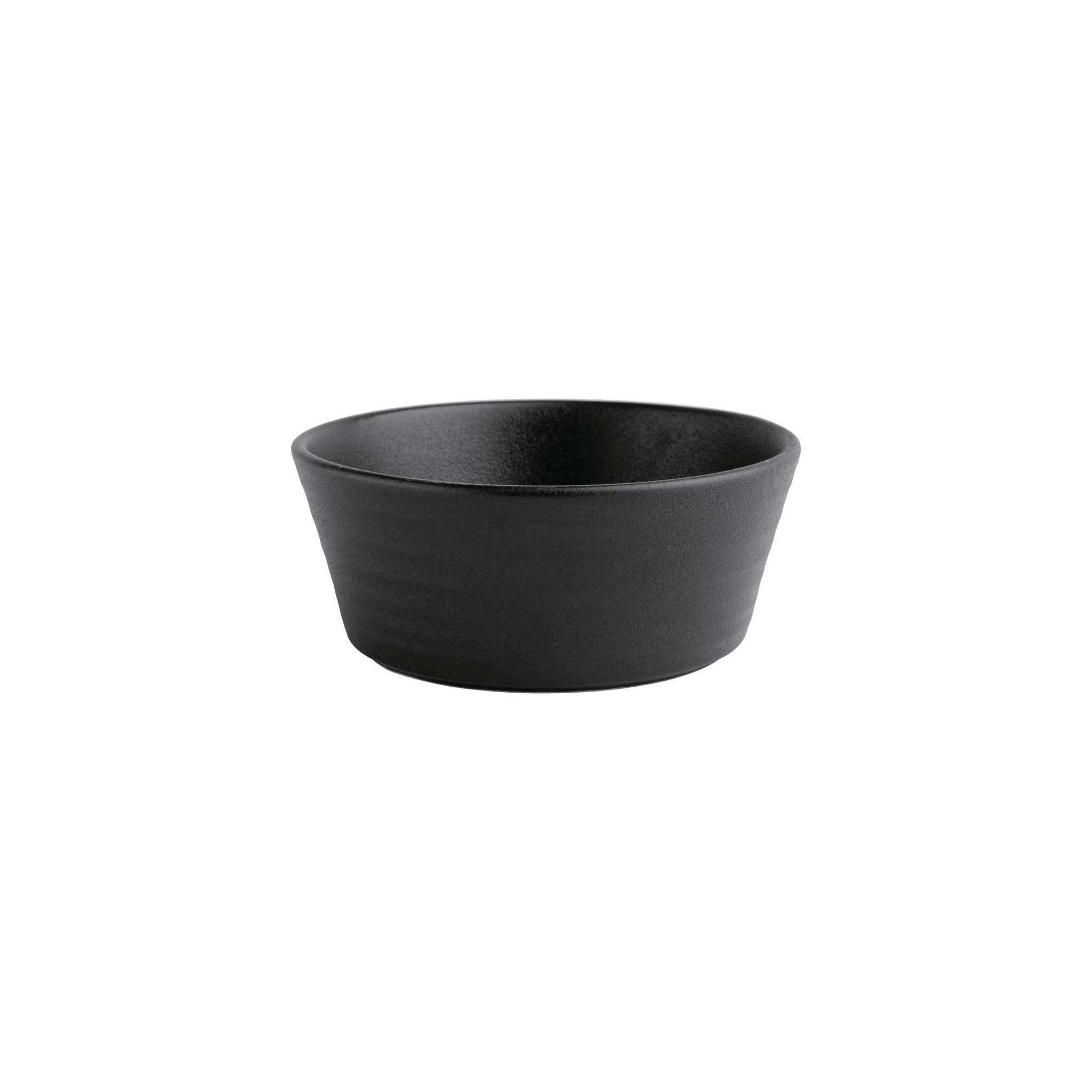 Olympia Cavolo FD906 Flat Round Bowls Textured Black 143mm (Pack of 6)