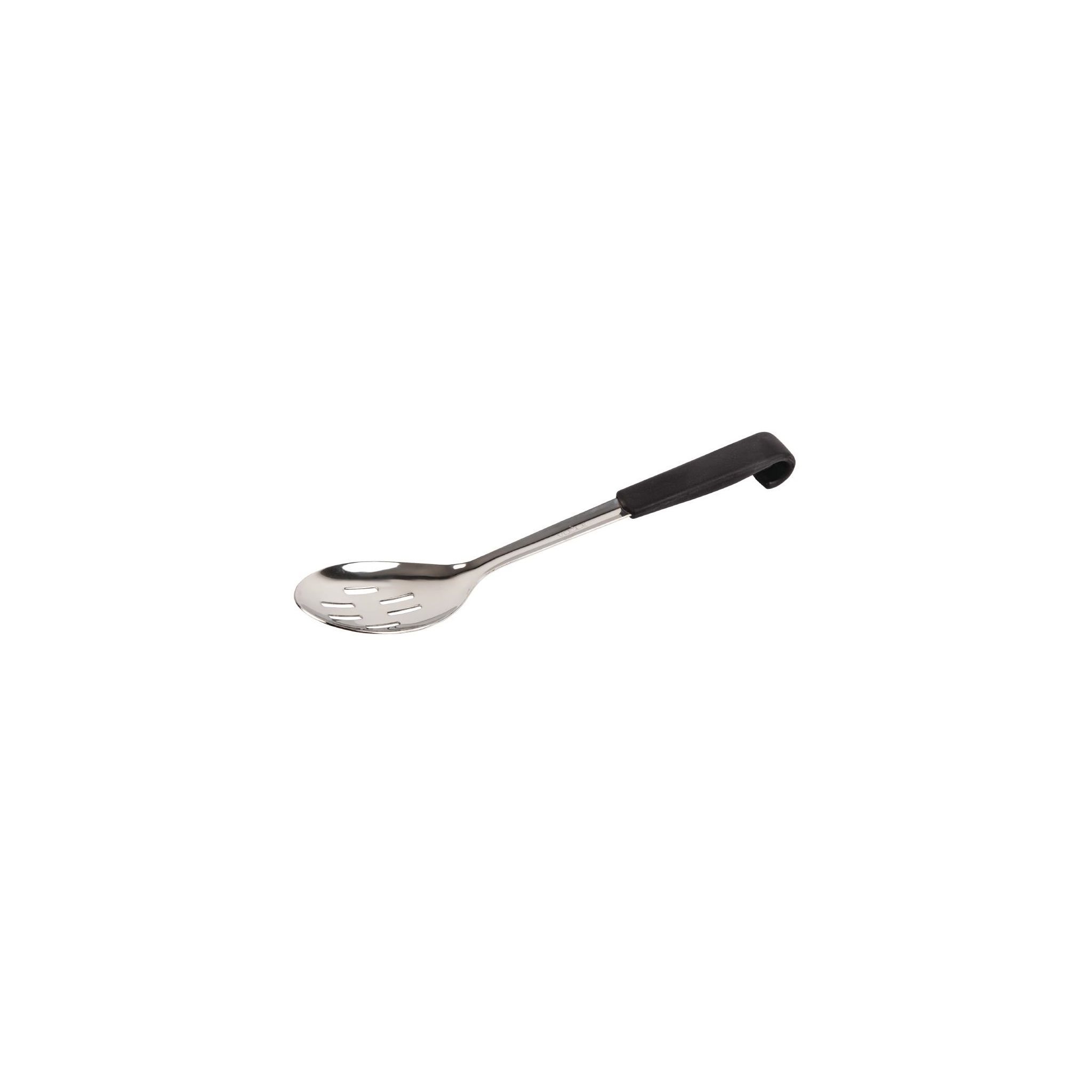Vogue CS911 Black Handled Slotted Serving Spoon 340mm