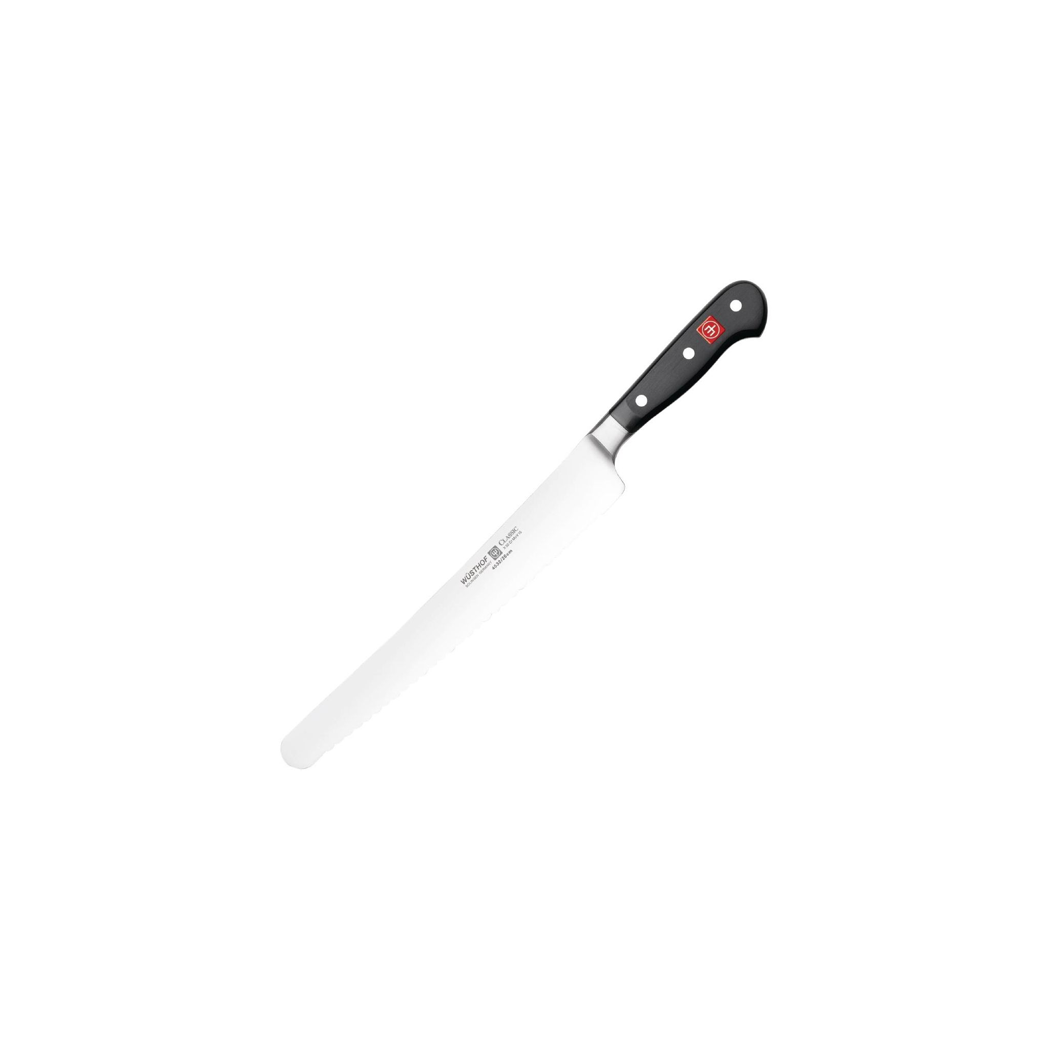 Wusthof Knives Classic FE452 Wavy Edge Slicer Knife Black 10.5"
