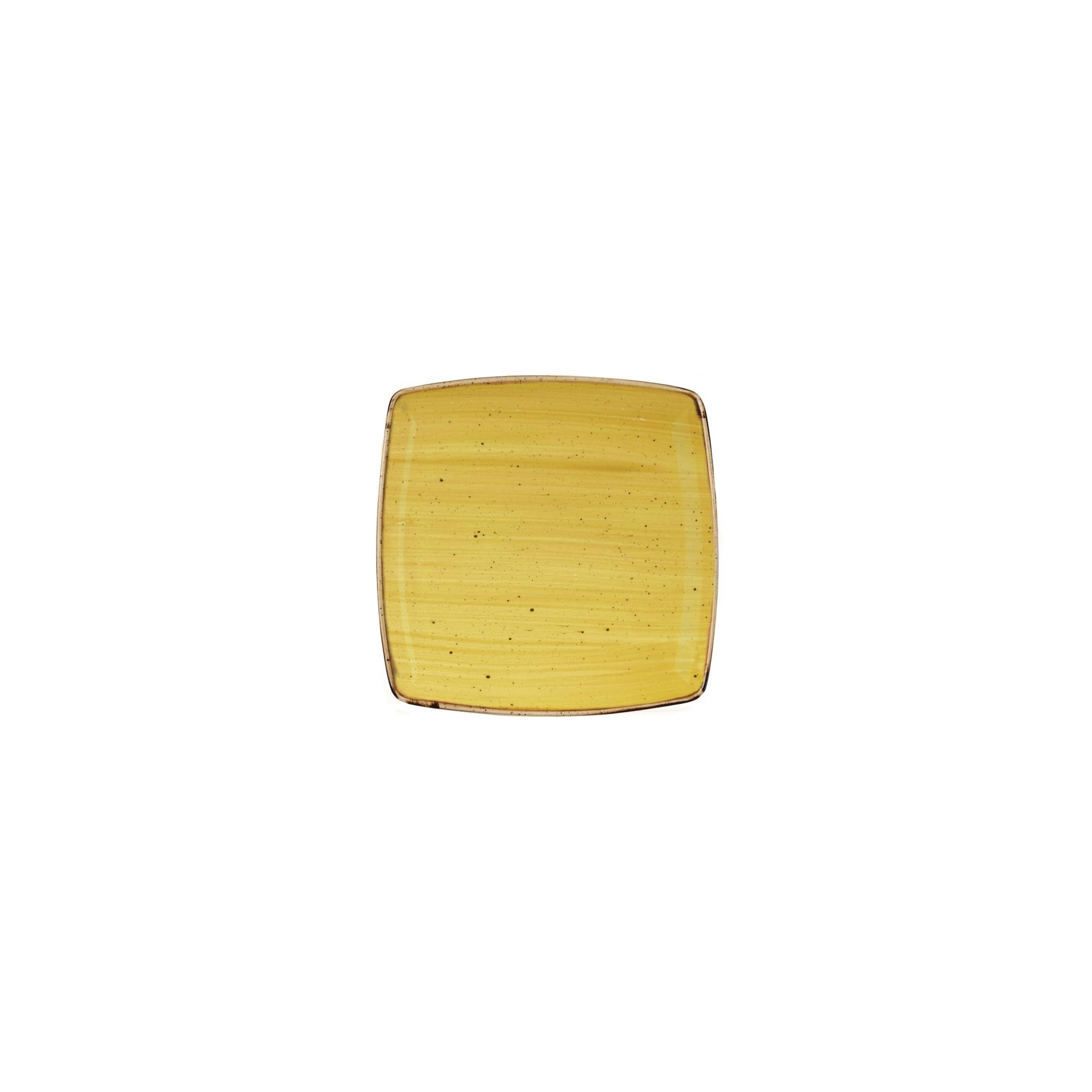 Churchill Stonecast DF793 Deep Square Plates Mustard Seed Yellow 260mm (Pack of 6)