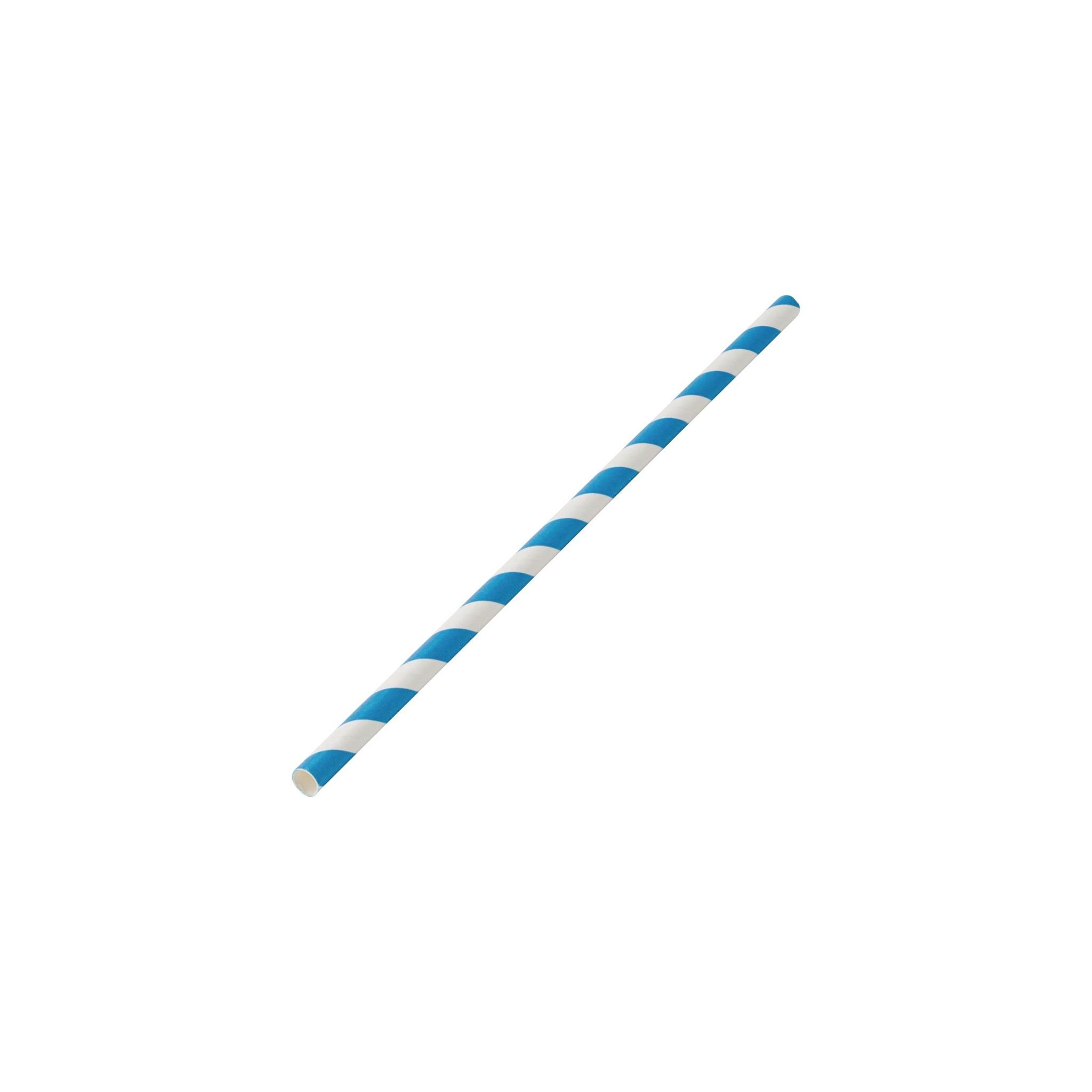 Utopia DW198 Biodegradable Paper Straws Blue Stripes 200mm (Pack of 250)