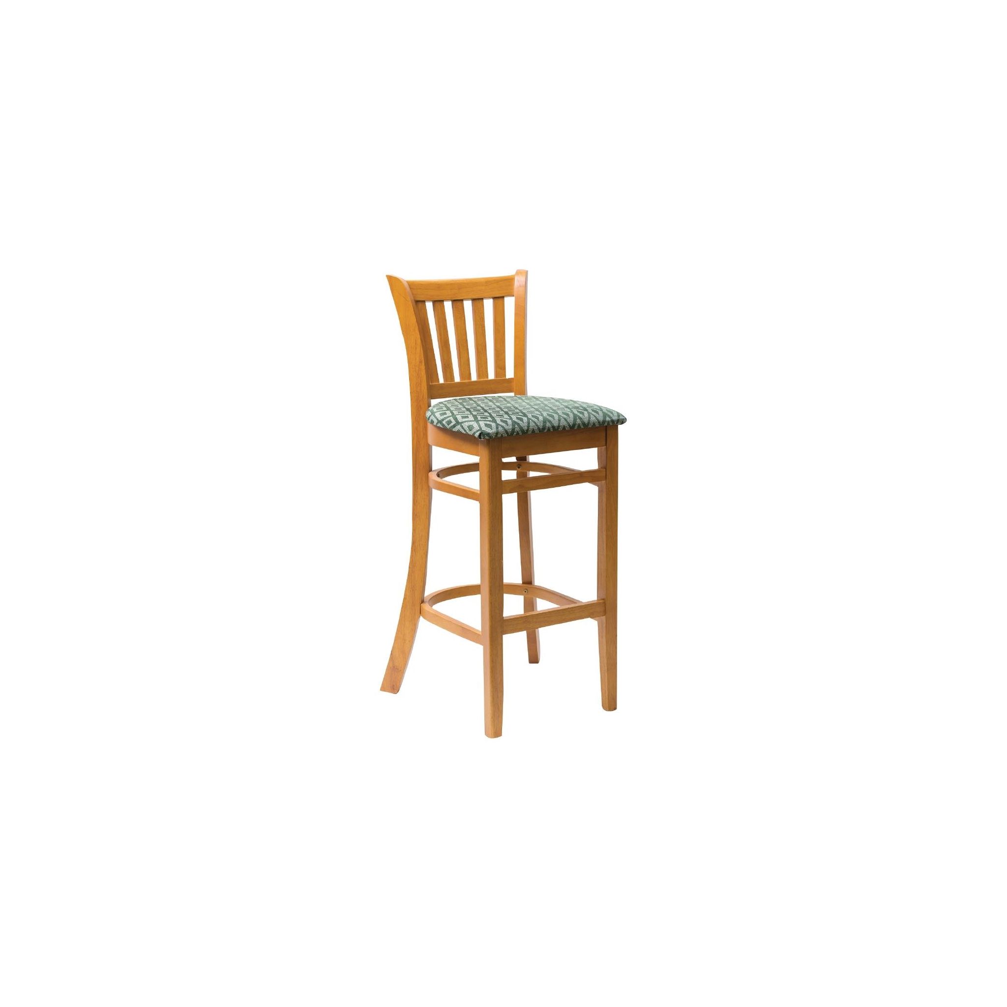 Non Branded FT437 Manhattan Soft Oak Bar Chair with Green Diamond Padded Seat