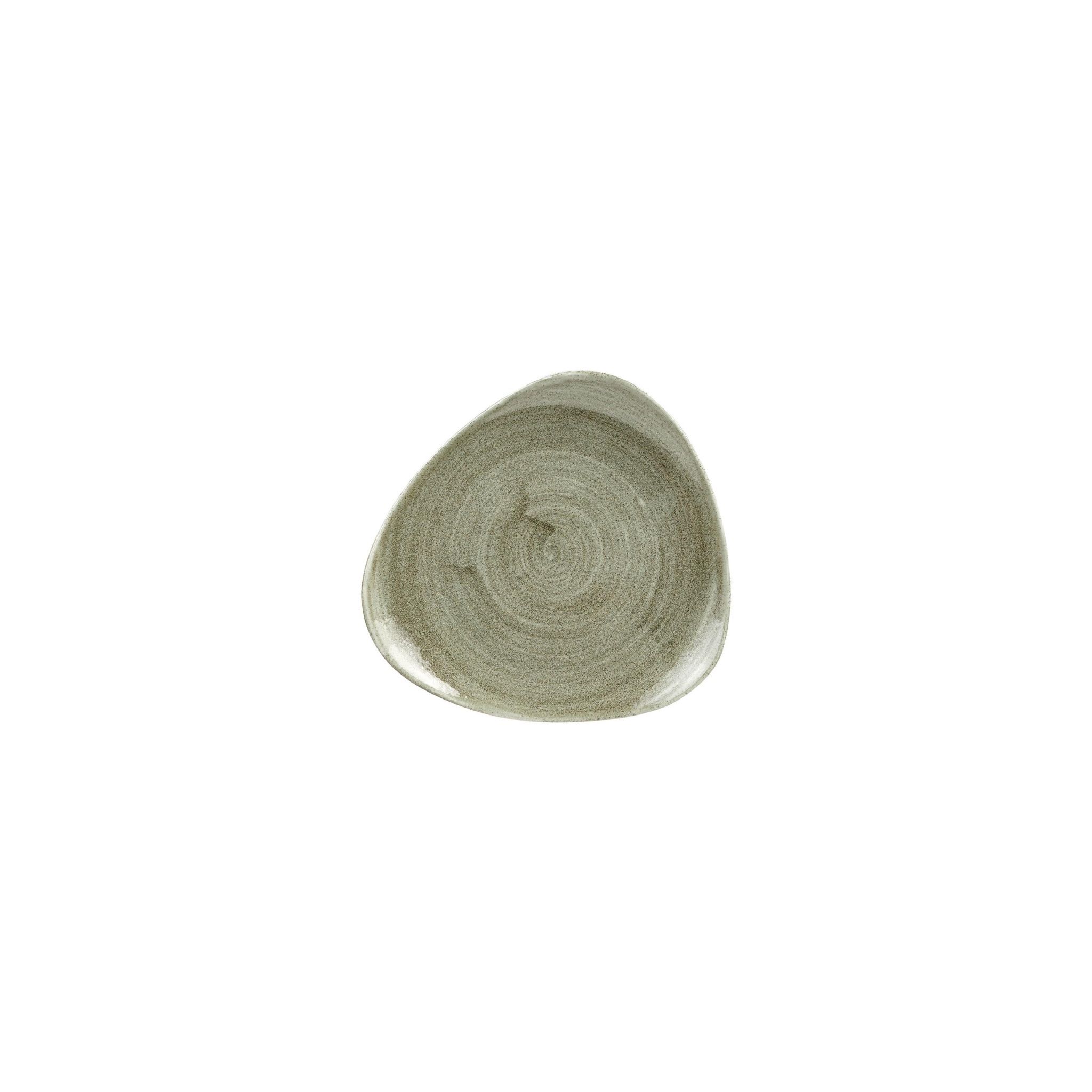 Churchill Stonecast Patina HC814 Antique Round Triangle Plates Green 192mm (Pack of 12)