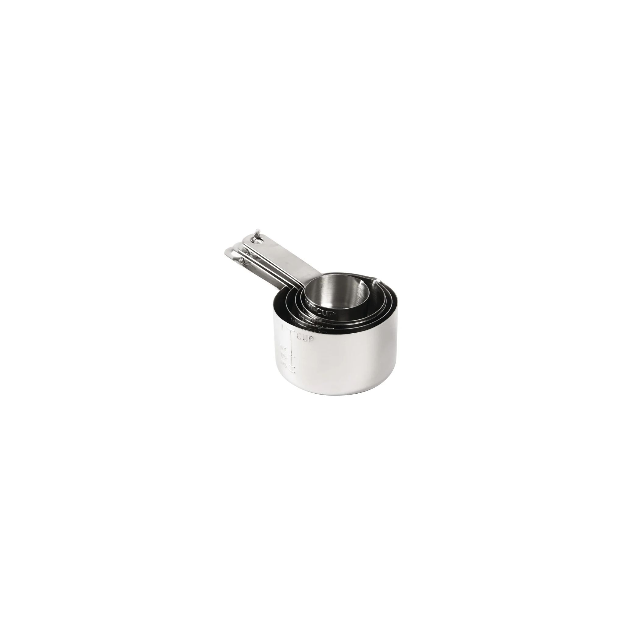 Vogue J424 Stainless Steel Measuring Cups (Set of 5) 30ml, 60ml, 80ml, 125ml & 250ml