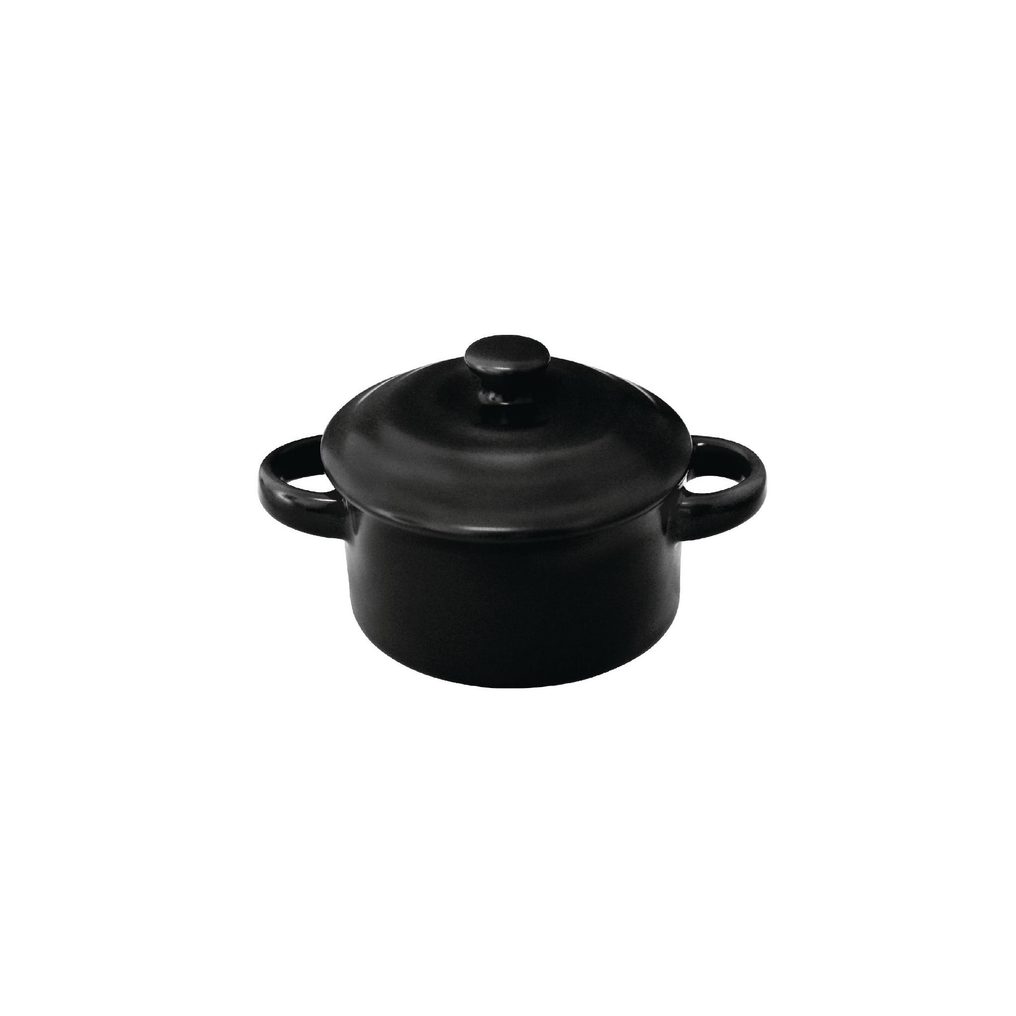 Olympia Mini DK820 Round Pots Black 142ml (Pack of 4)