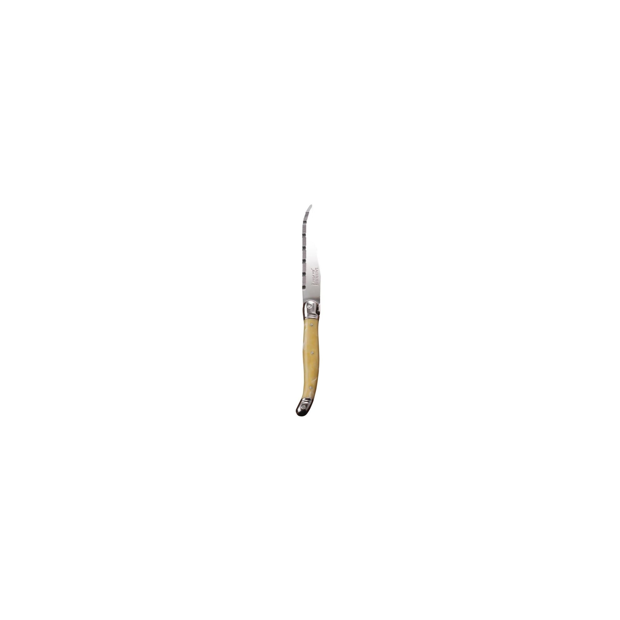 Laguiole V595 Serrated Steak Knives Horn Handle (Pack of 6)