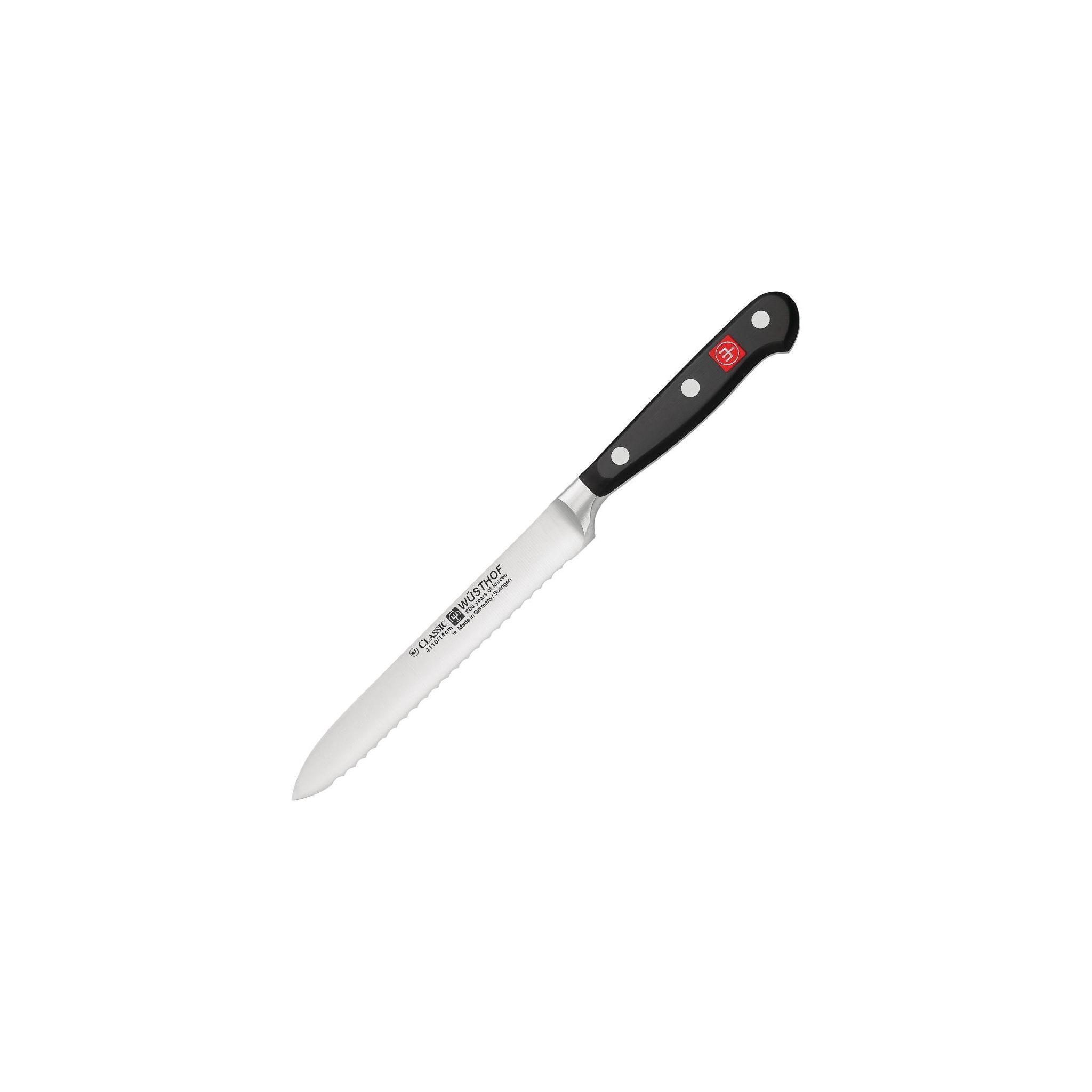 Wusthof Knives Classic FE453 Serrated Utility Knife Black 5"