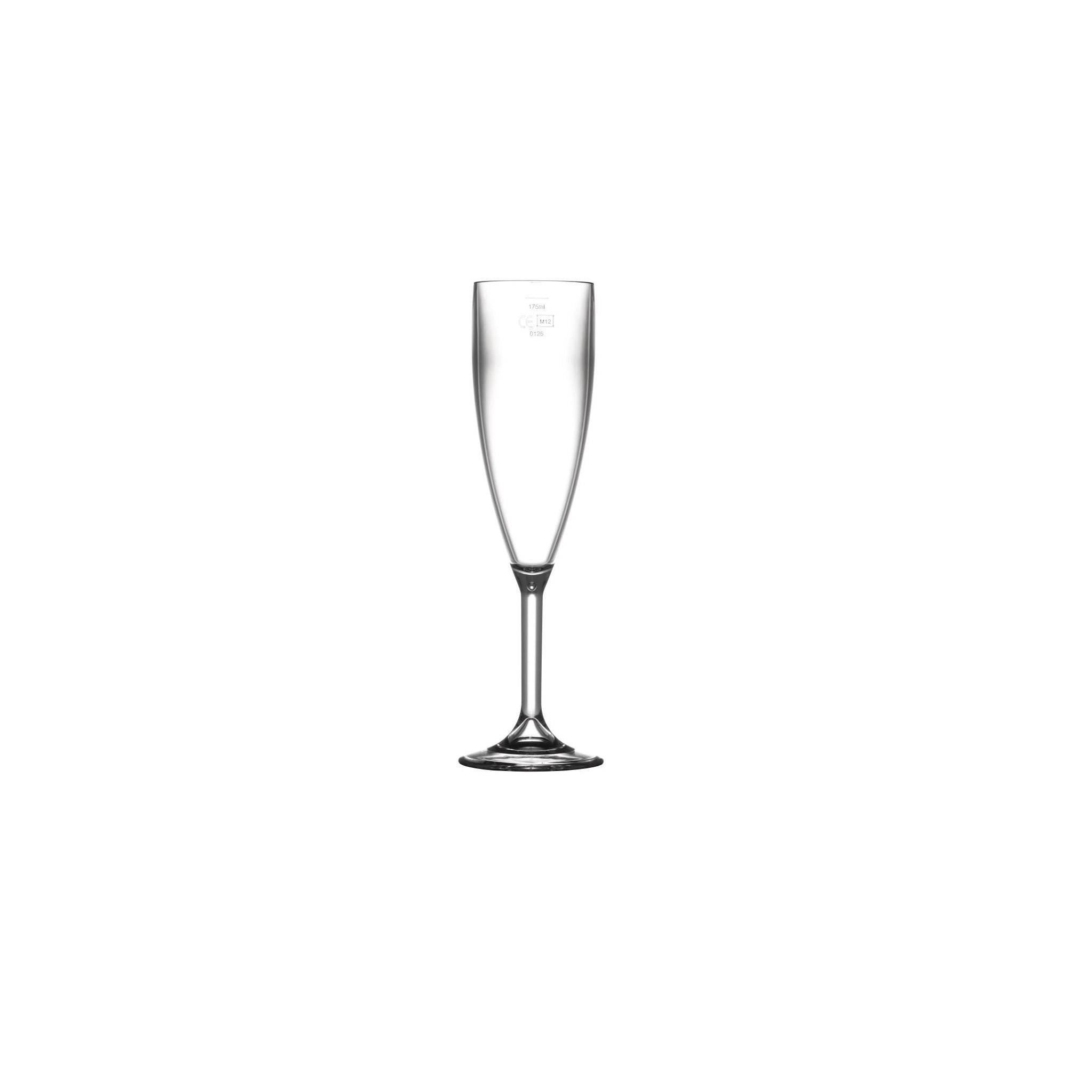 BBP CG945 Polycarbonate Champagne Flutes 200ml CE Marked at 175ml (Pack of 12)