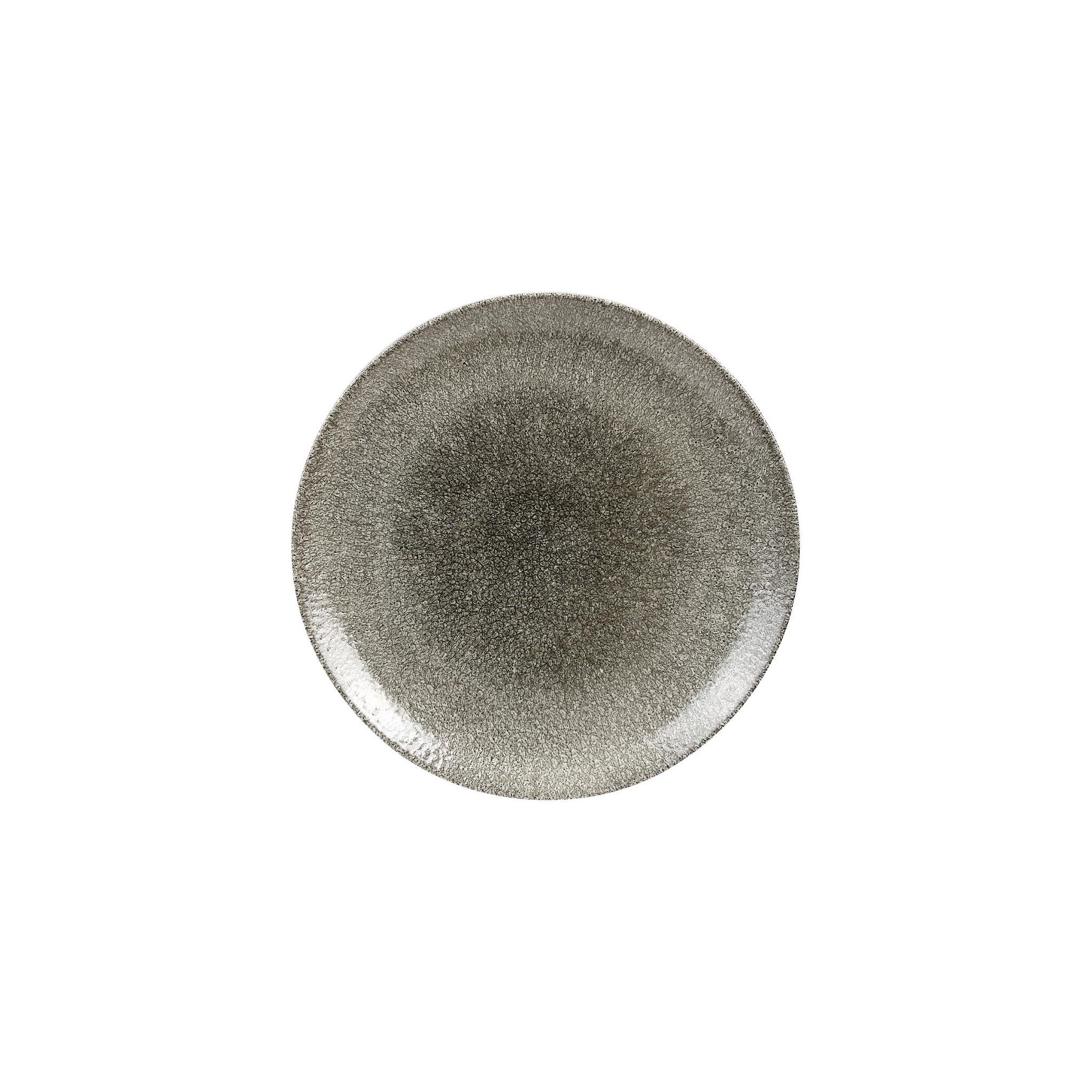 Churchill Studio Prints Raku HC767 Round Coupe Plates Quartz Black 288mm (Pack of 12)