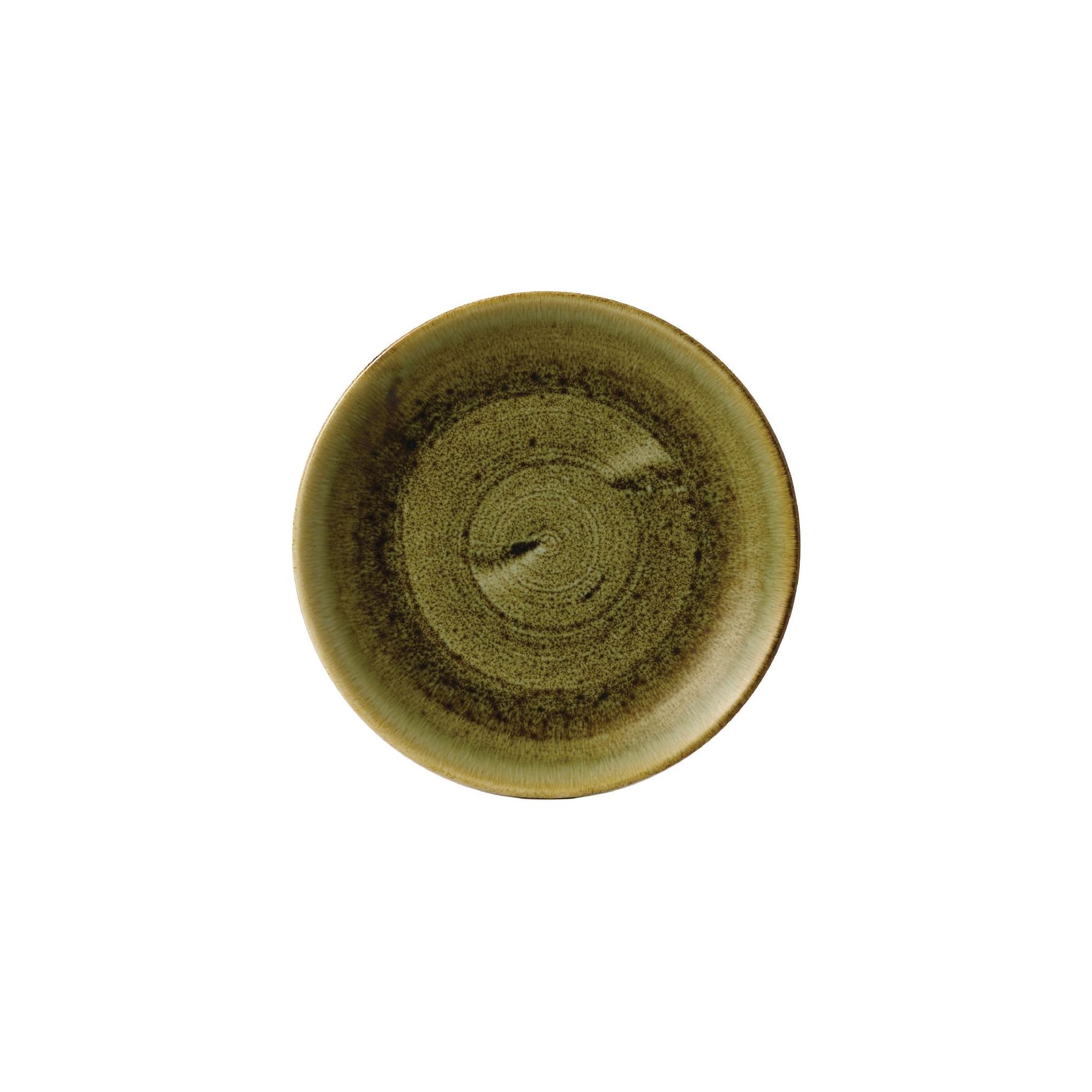 Churchill Stonecast Plume FJ927 Olive Coupe Plates 11 1/4 " (Pack of 12)