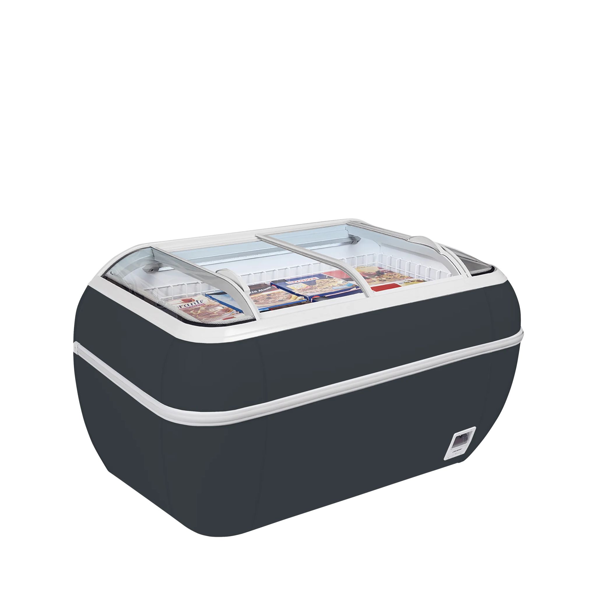 Tefcold DUPLA 2.2DEHCRAL7016 425 Ltr Black Island Display Chest Freezer With Glass Lid