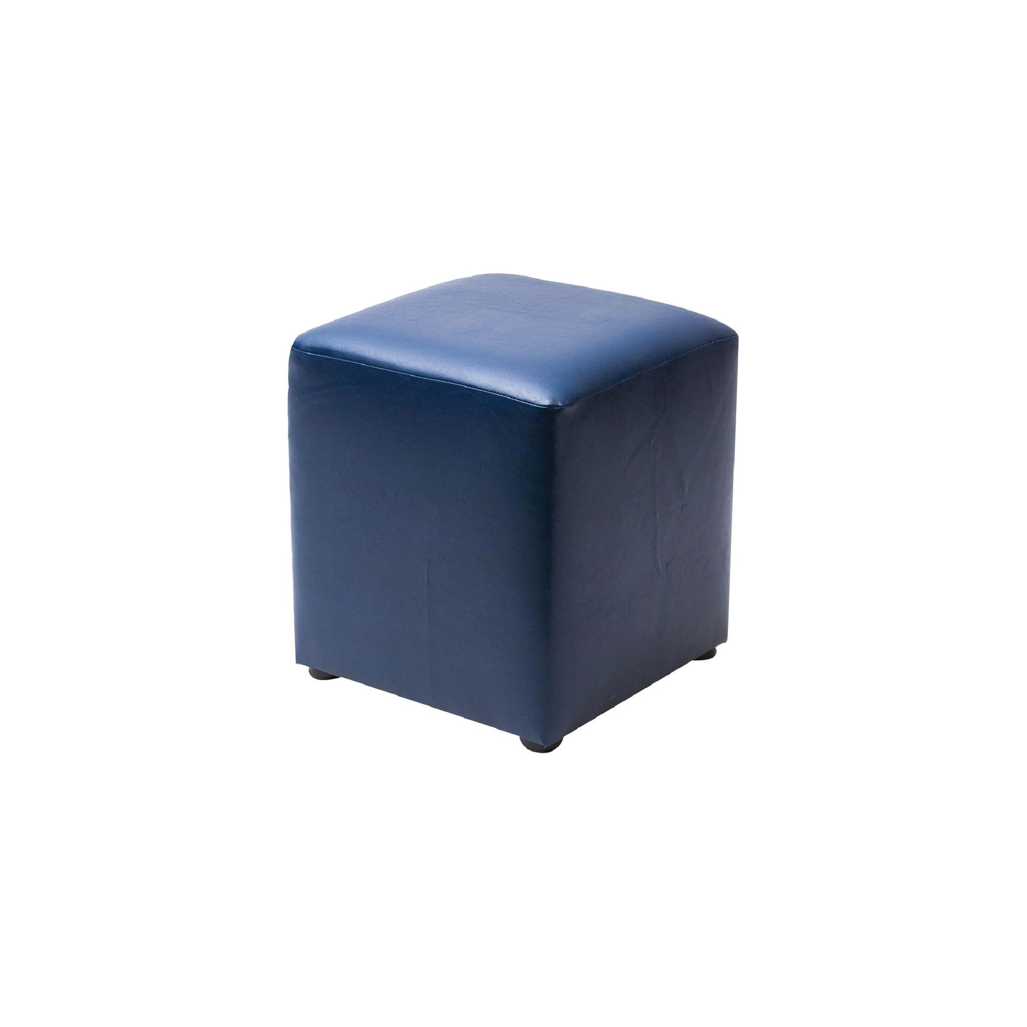 Non Branded FT447 Cube Faux Leather Bar Stool Midnight (Pack of 2)