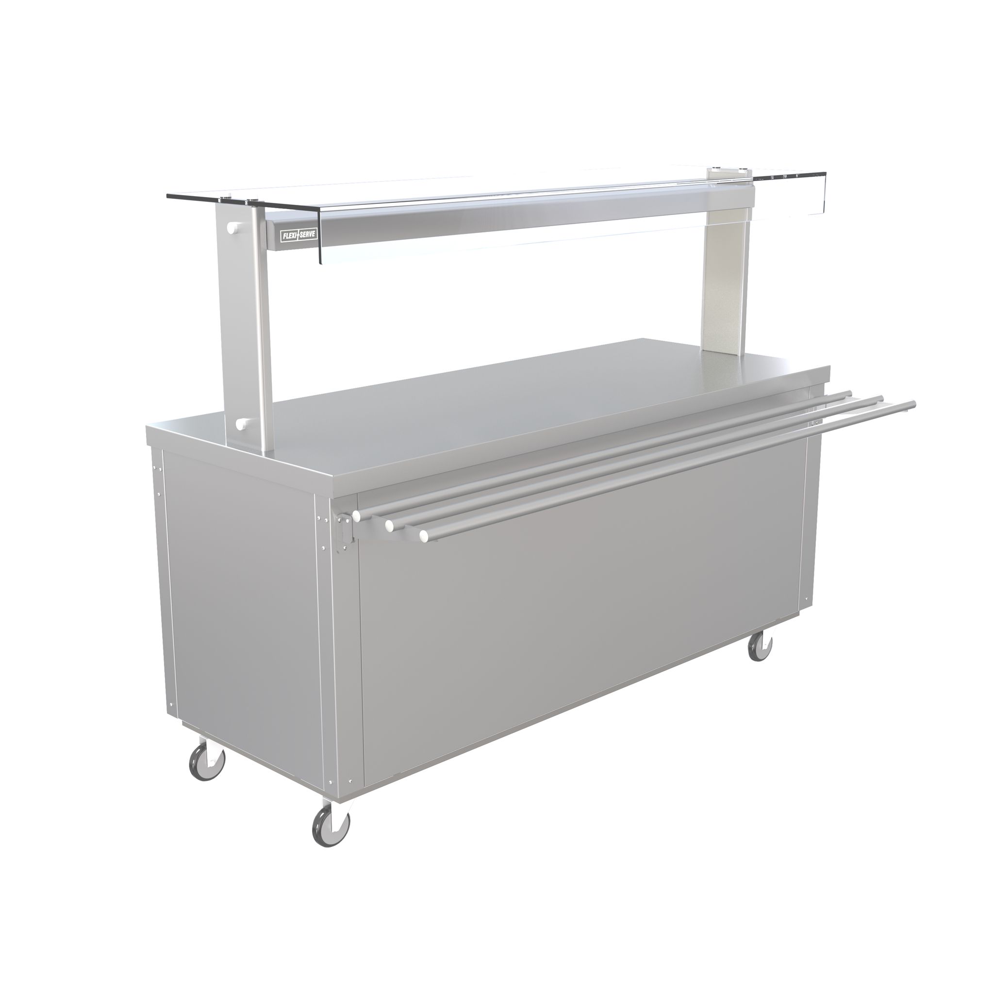 Parry FLEXI-SERVE FS-A5 Plain Top Ambient Cupboard with LED Gantry, Standard Glass & Tubular Trayslide