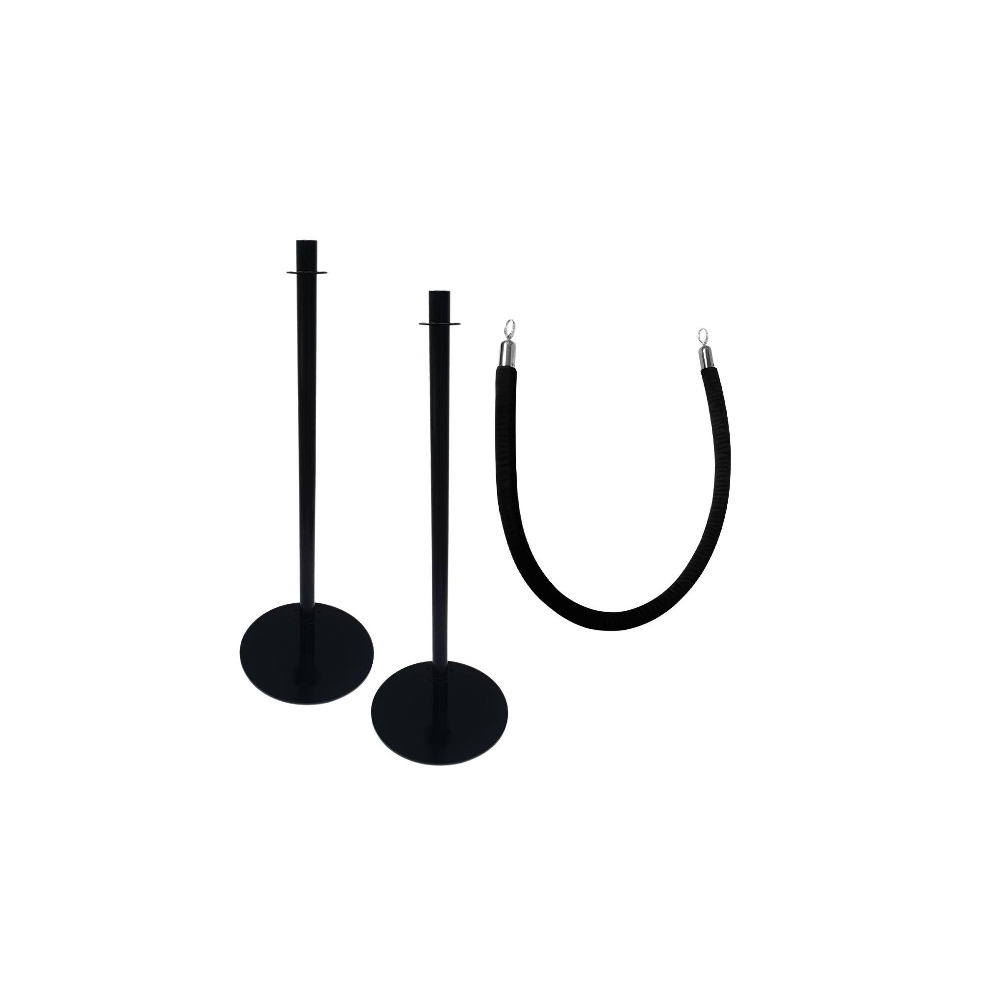 Bolero SA547 Special Offer Bolero 1.5m Black Barrier Rope and Barrier Posts