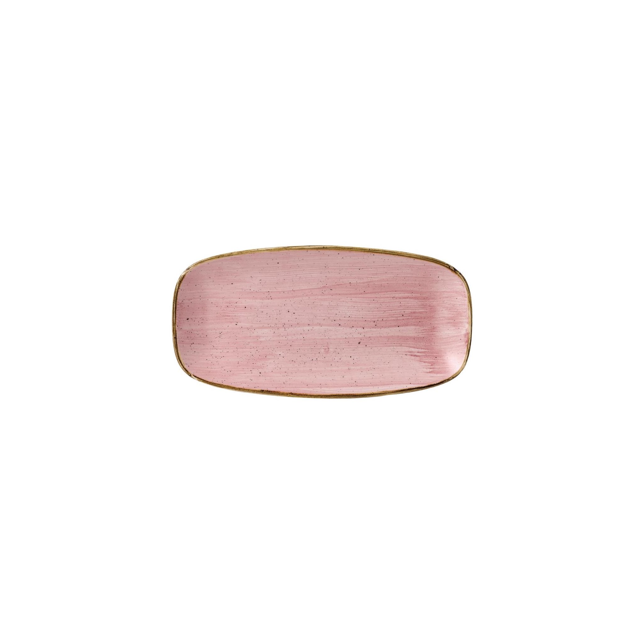 Churchill Stonecast FJ908 Petal Pink Chefs' Oblong Plates No. 3 11 3/4 x 6 " (Pack of 12)