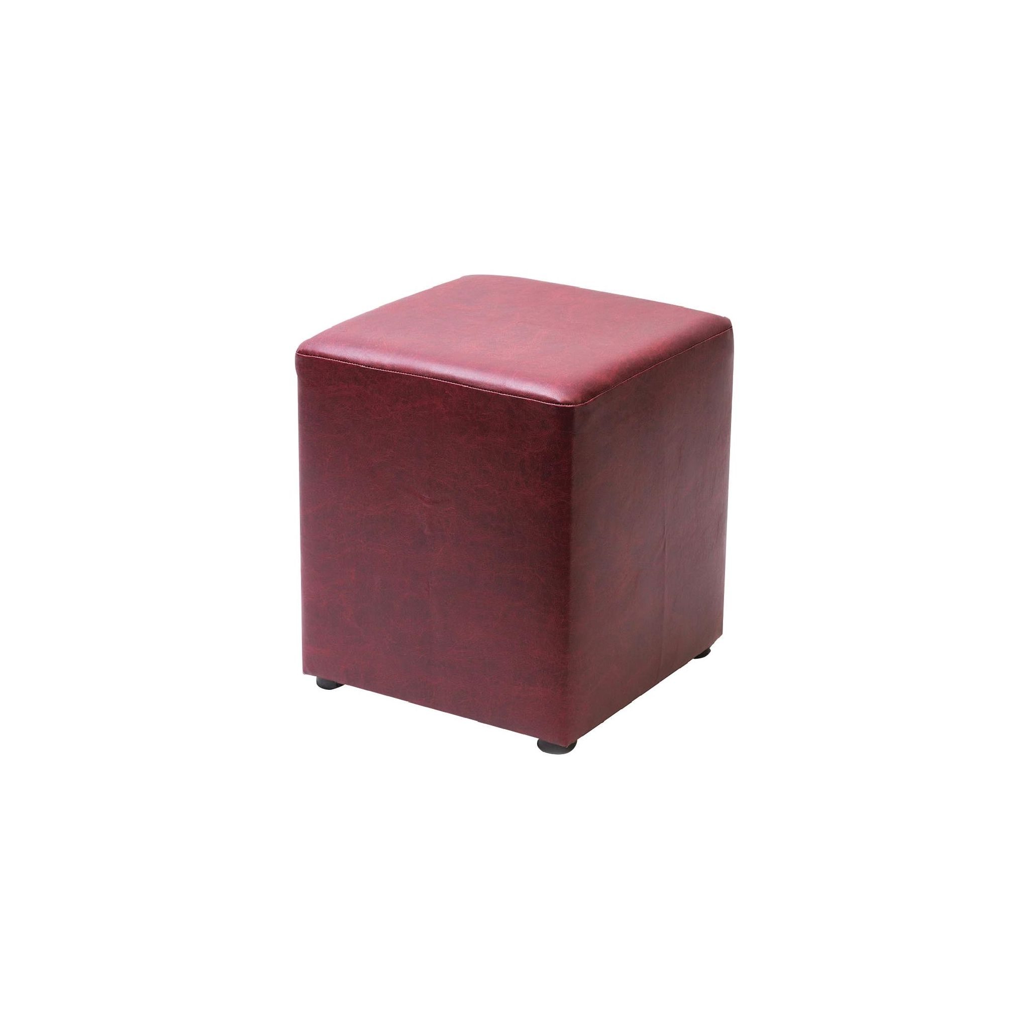 Non Branded FT448 Cube Faux Leather Bar Stool Garnet (Pack of 2)