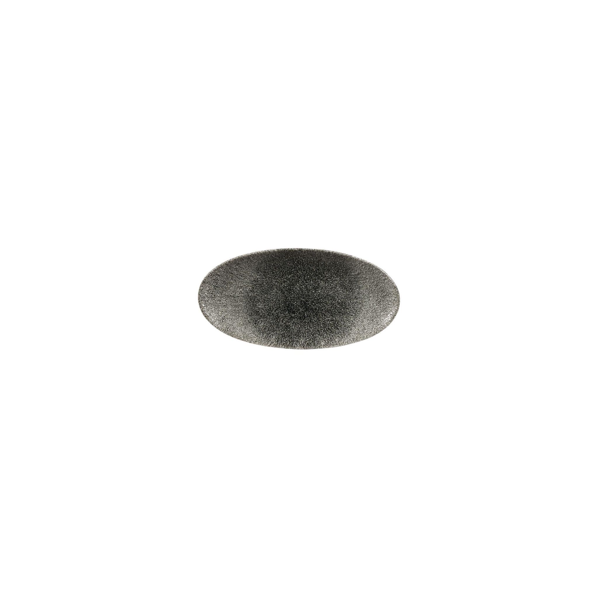 Churchill Studio Prints Raku DY212 Oval Plates Quartz Black 299mm (Pack of 12)