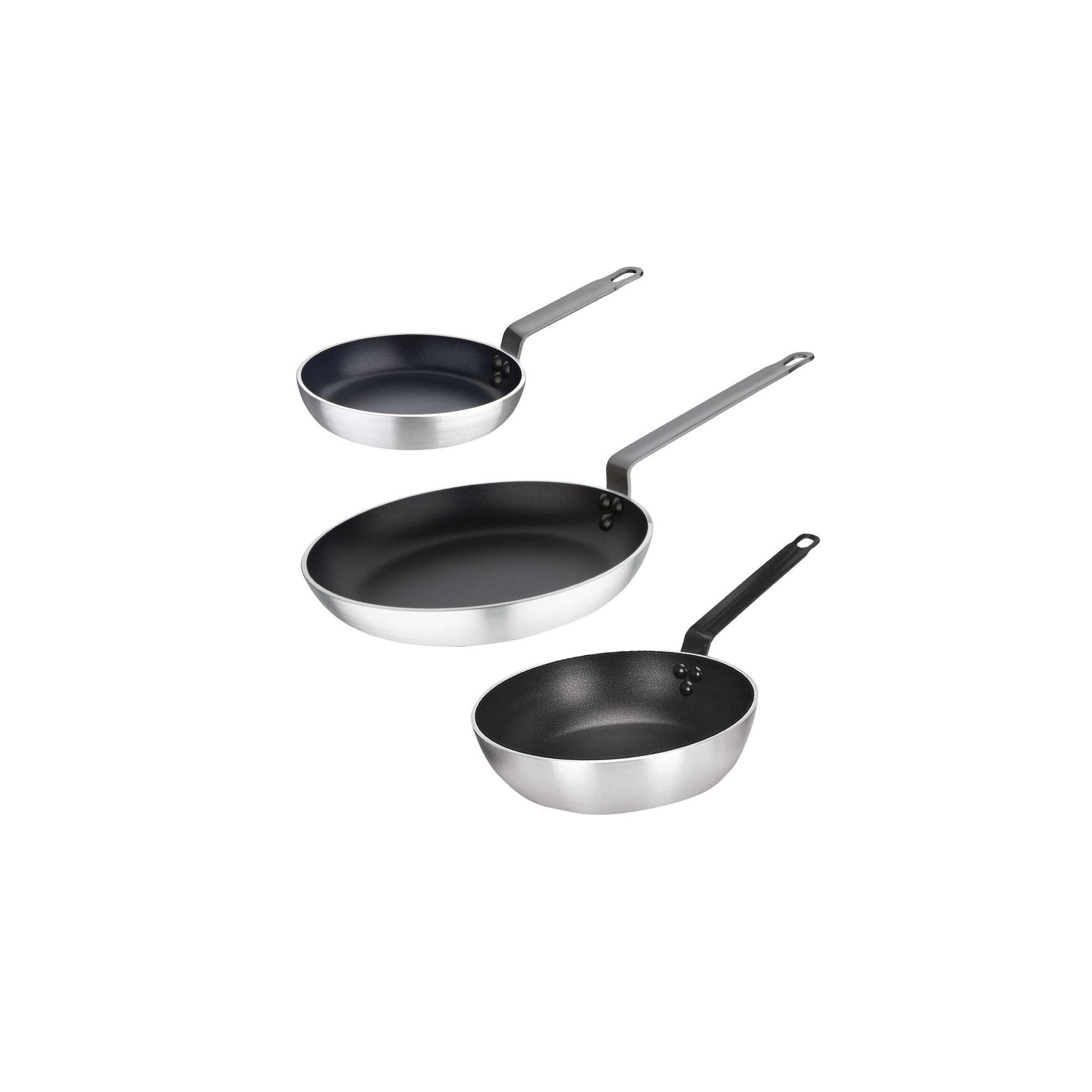 Vogue Cook Like A Pro SA691 Aluminium Non-Stick Frying & Sauté Pans (Pack of 3)