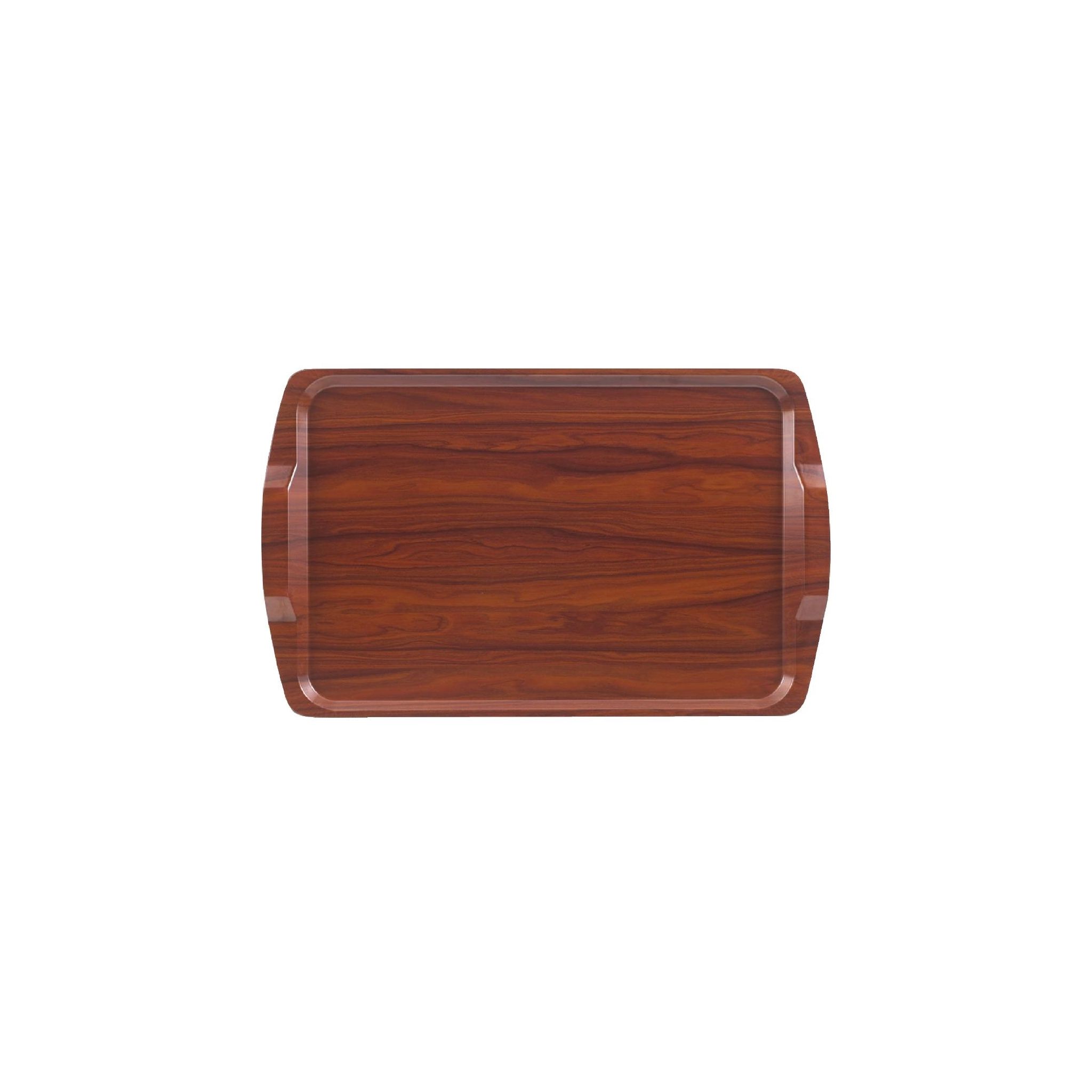 Cambro CA4064H376 Walnut Laminate Room Service Tray With Handles 640w x 400d mm