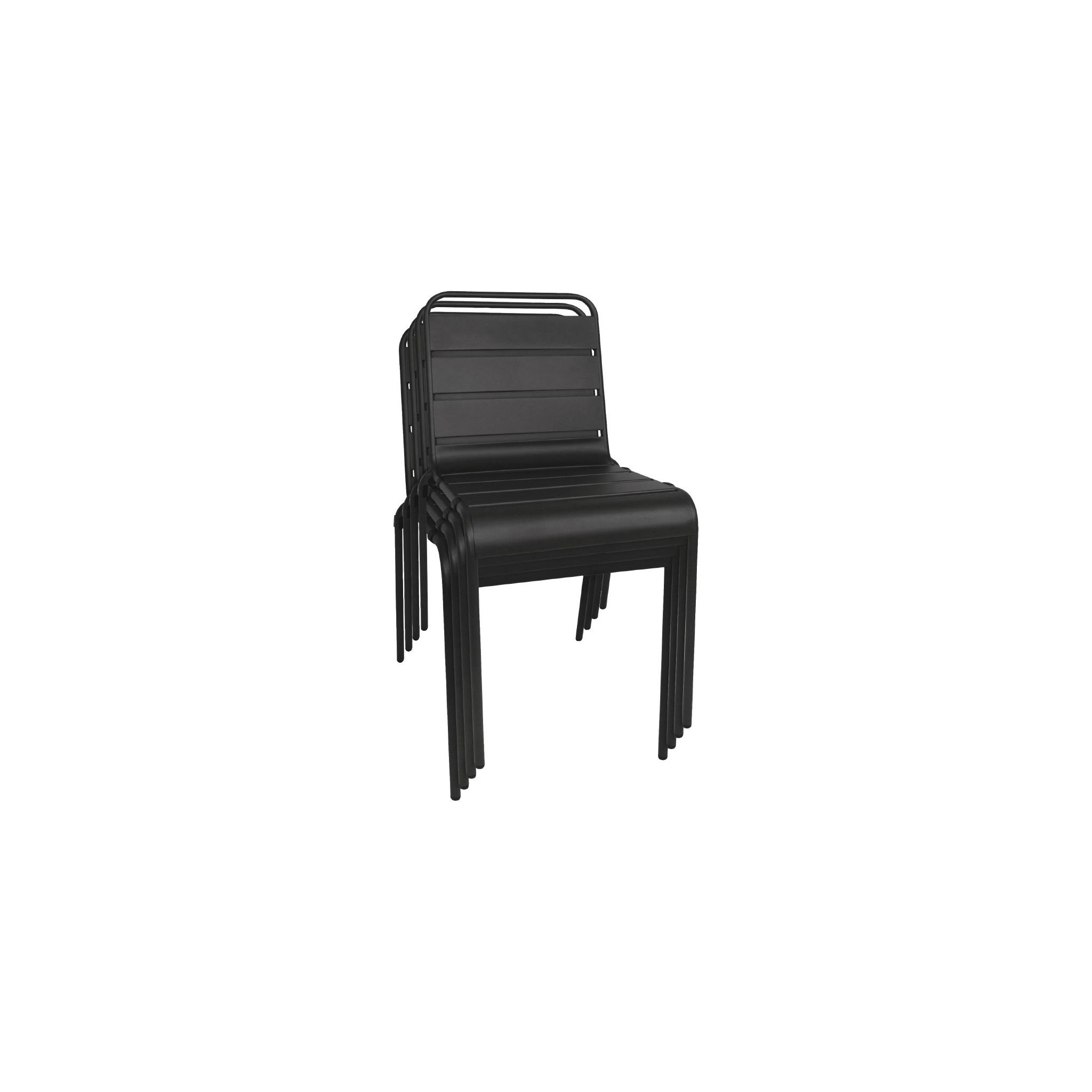 Bolero CS728 Black Slatted Steel Side chairs (Pack of 4)