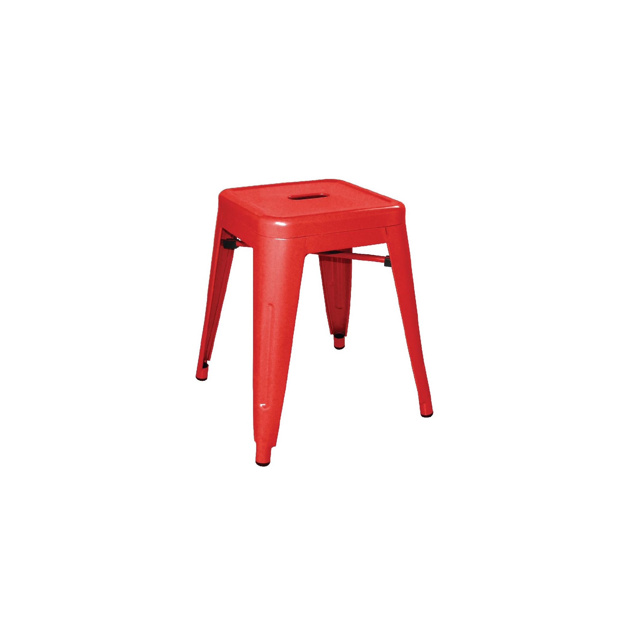 Bolero Bistro DL870 Steel Low Stools Red (Pack of 4)