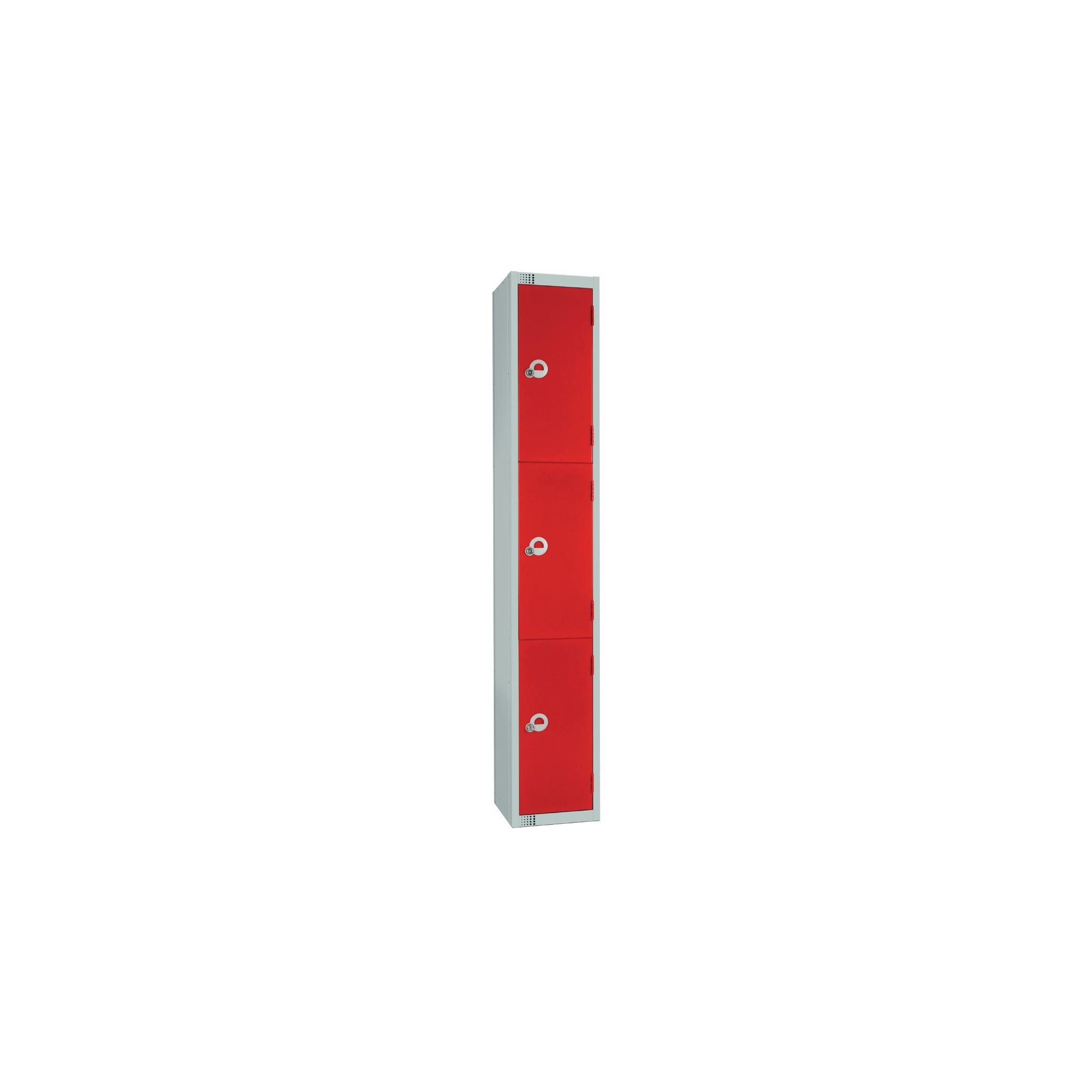 Elite Lockers W951-CL Three Door Manual Combination Locker Red