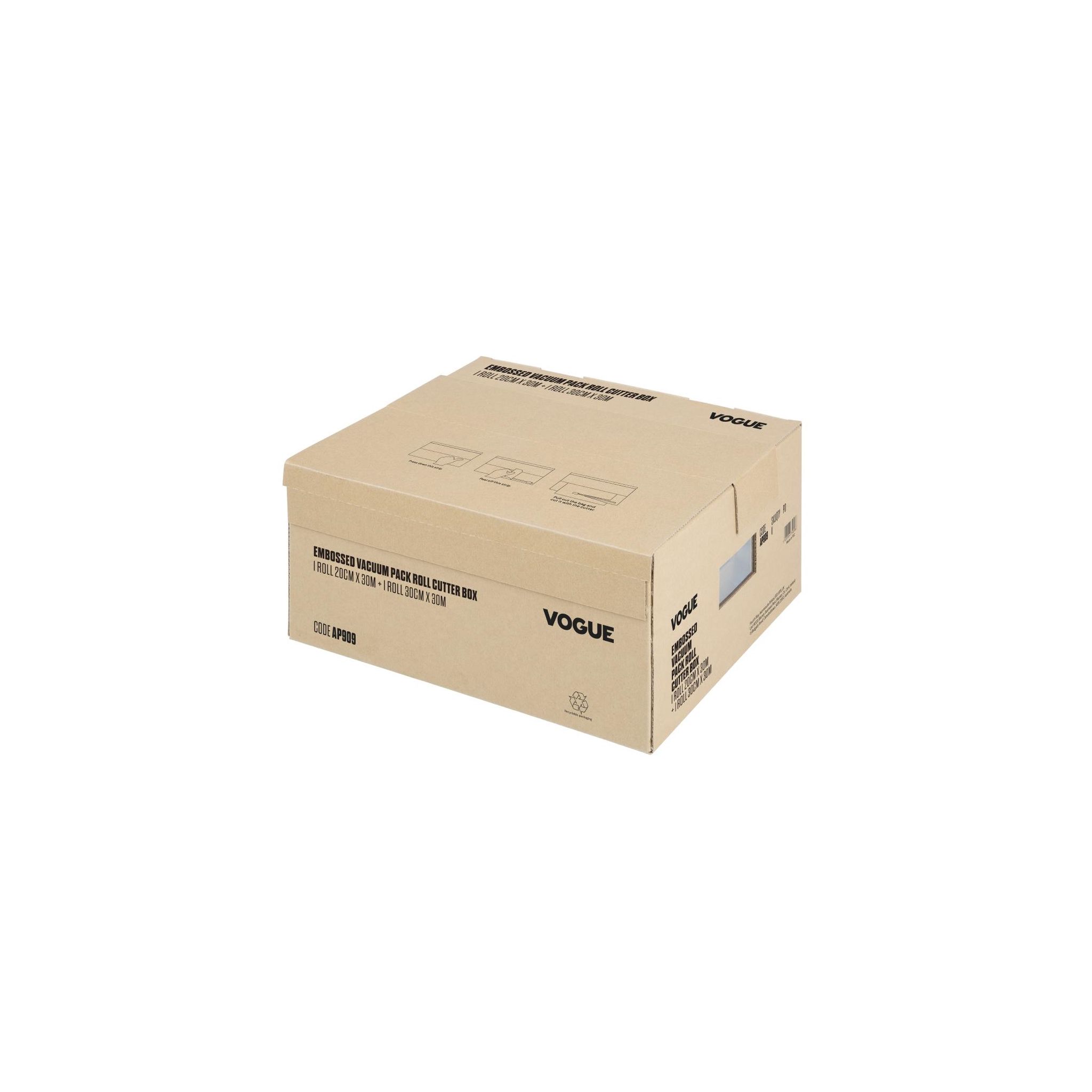 Vogue AP909 Vacuum Pack Roll with Cutter Box 200mm & 300mm (Pack of 2)