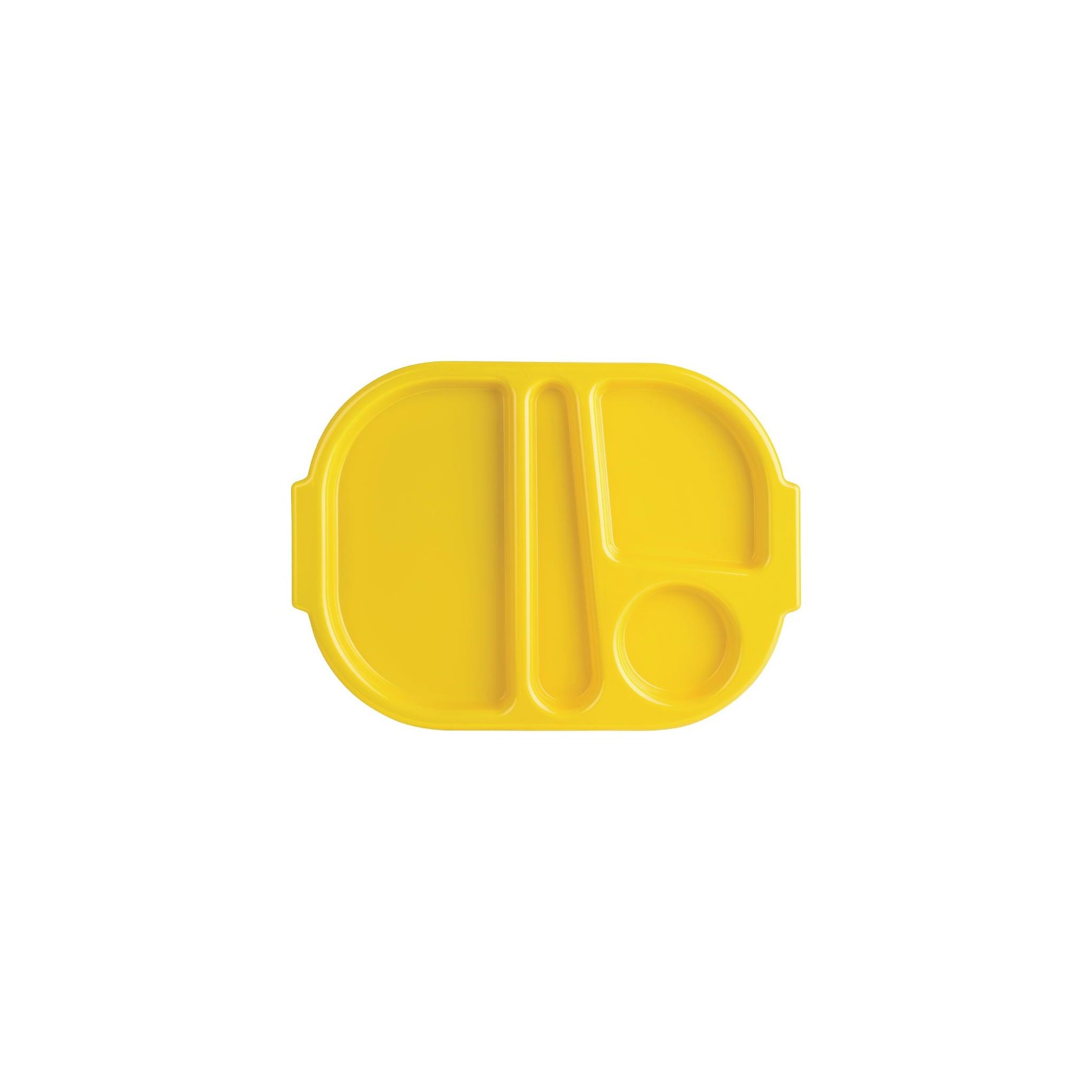 Olympia Kristallon U039 Large Polycarbonate Compartment Food Trays Yellow 374.5mm