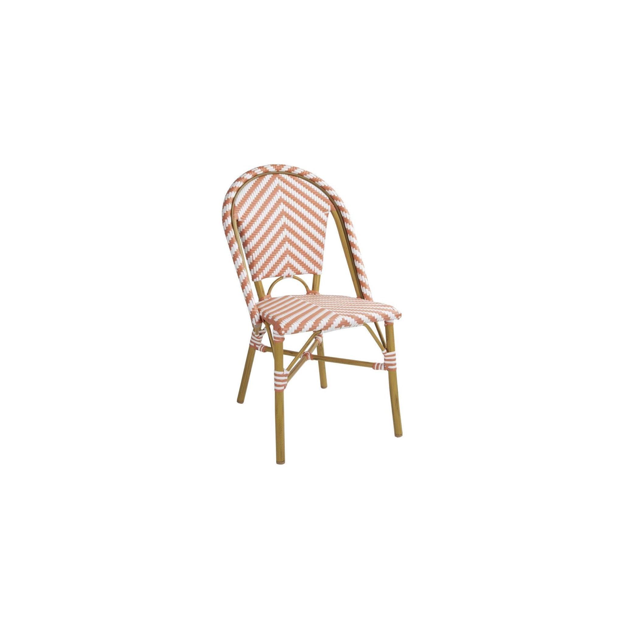 Bolero Parisian Style FU534 Rattan Side Chair - Coral (Pack of 2)