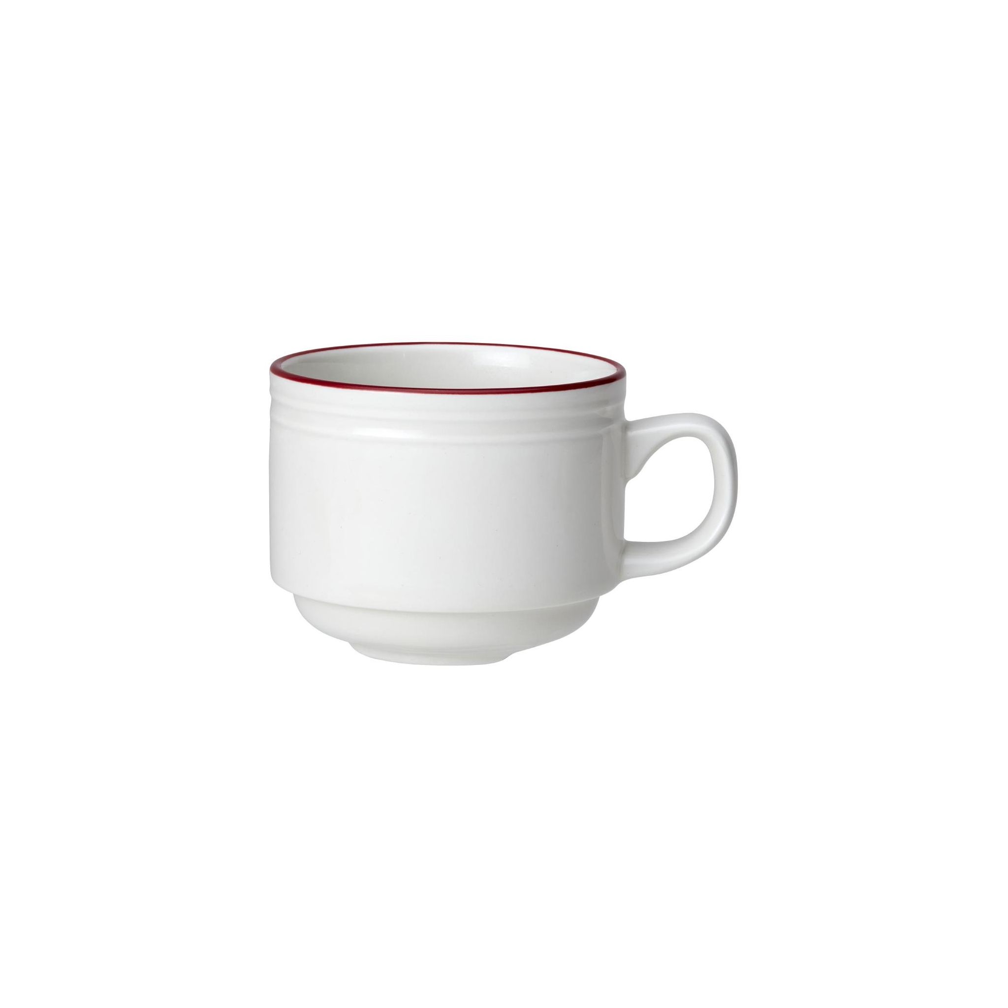 Steelite Bead VV2692 Maroon Band Stacking Cups 200ml (Pack of 12)