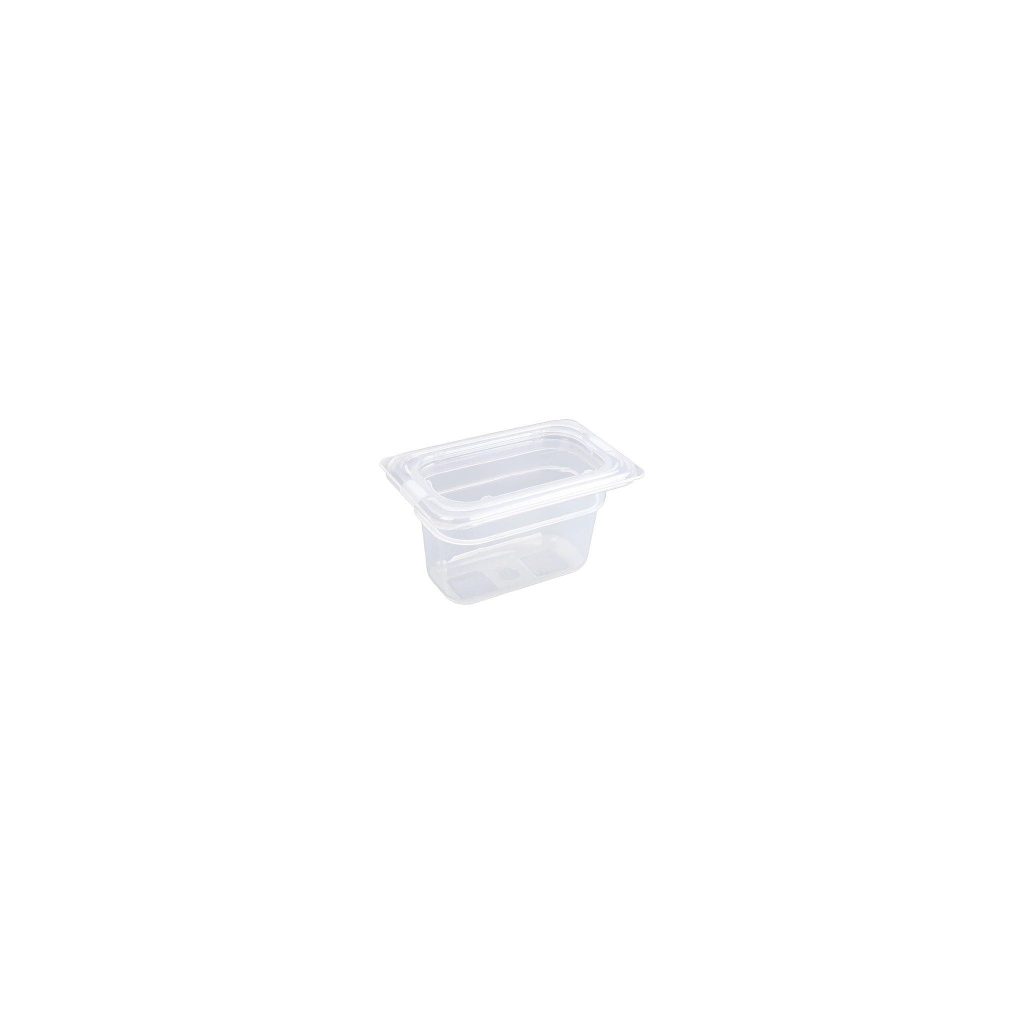 Vogue GJ529 Polypropylene 1/9 Gastronorm Containers with Lids 100mm (Pack of 4)