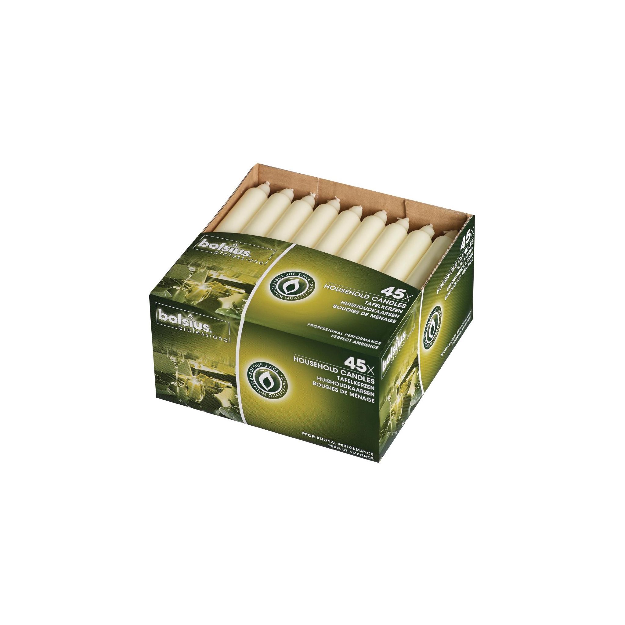 Bolsius P999 Bistro Candles Ivory 7" (Pack of 45)