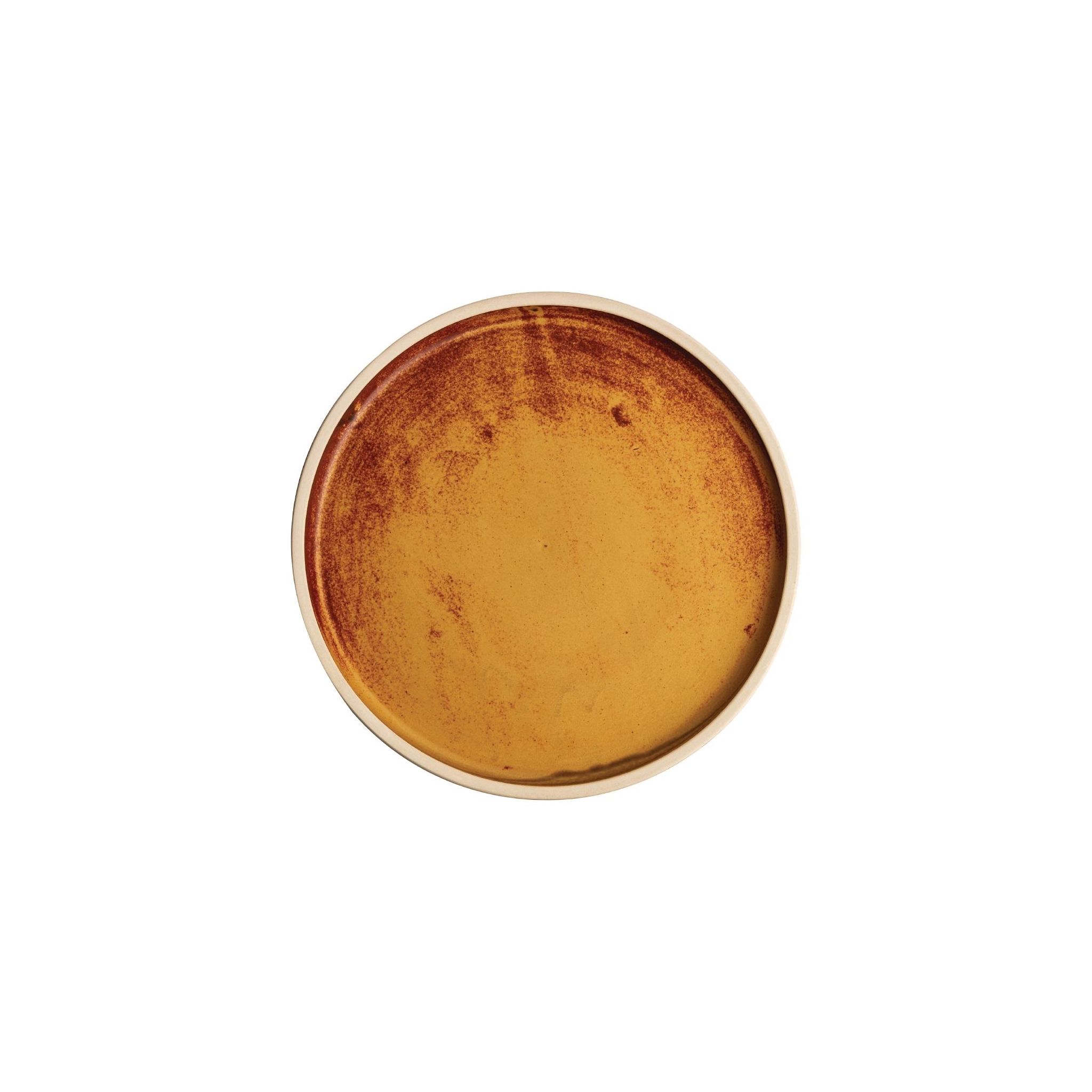 Olympia Canvas FA308 Flat Round Plates Sienna Rust 250mm (Pack of 6)