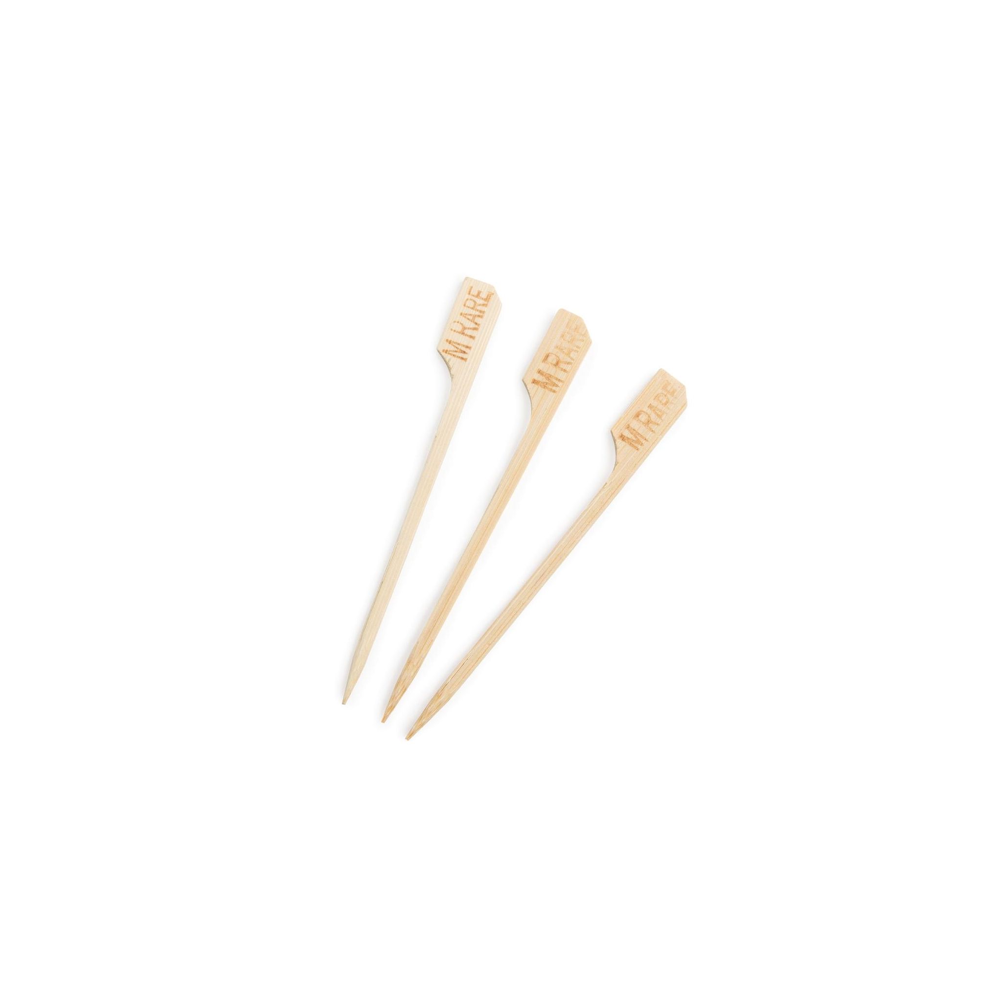 TableCraft GE896 Biodegradable Bamboo Steak Markers Medium Rare (Pack of 100)