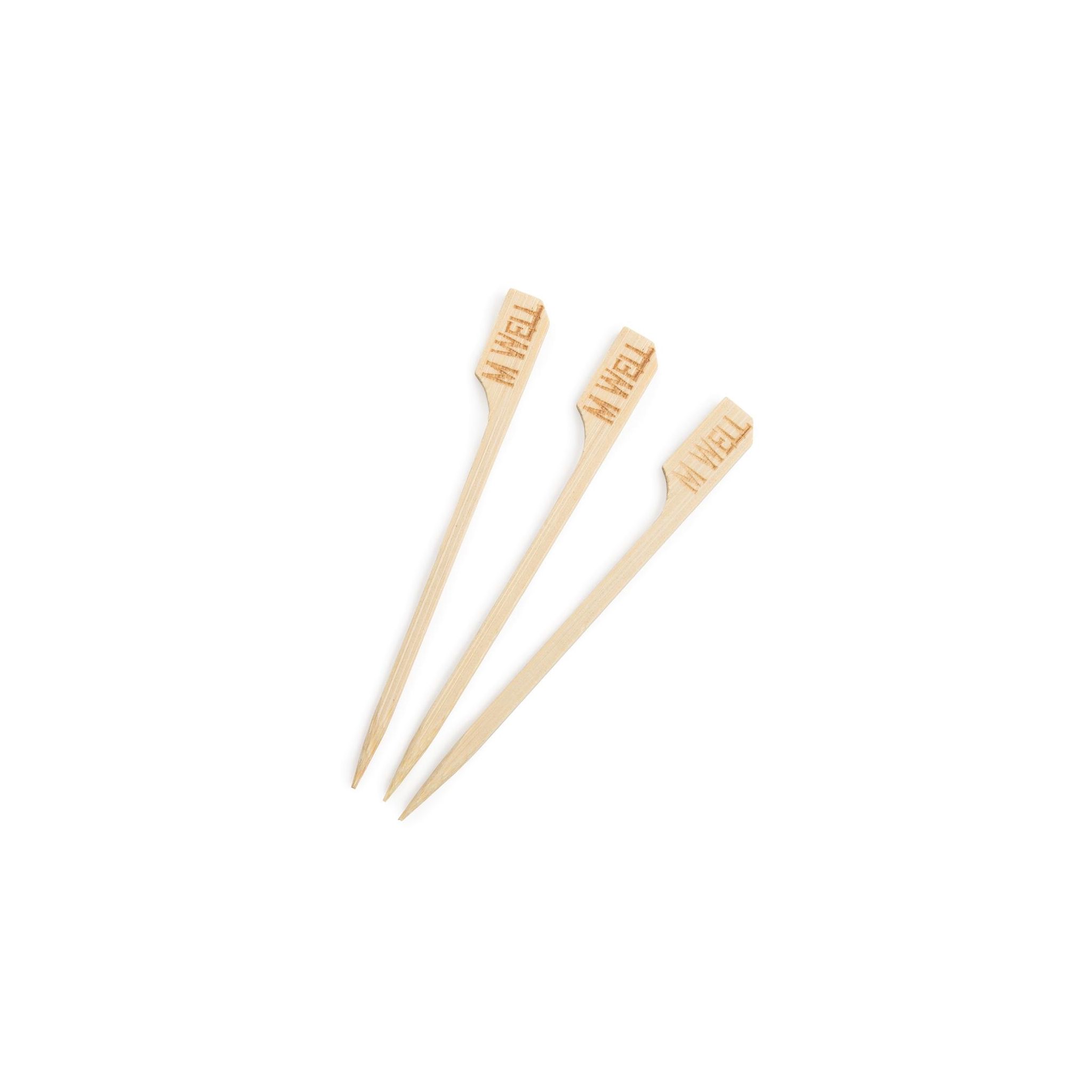 TableCraft GE898 Biodegradable Bamboo Steak Markers Medium Well (Pack of 100)