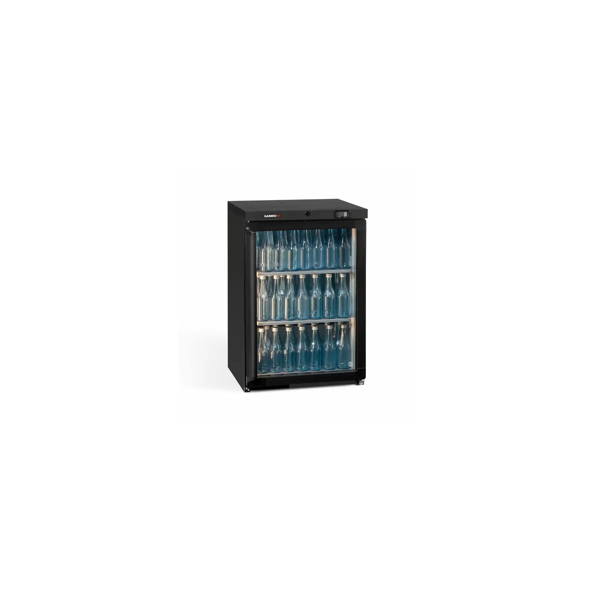 Gamko Maxiglass MG3/150RG 147 Ltr Undercounter Single Glass Door Black Back Bar Bottle Cooler