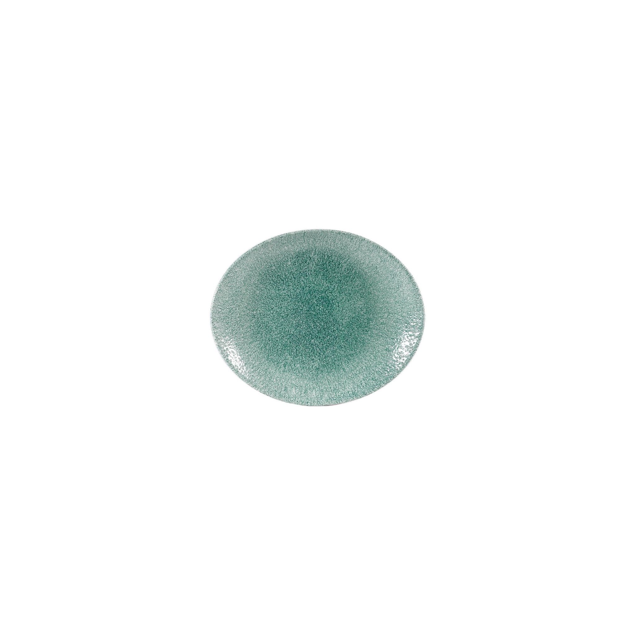 Churchill Studio Prints Raku DW407 Oval Coupe Plates Jade Green 317mm (Pack of 12)