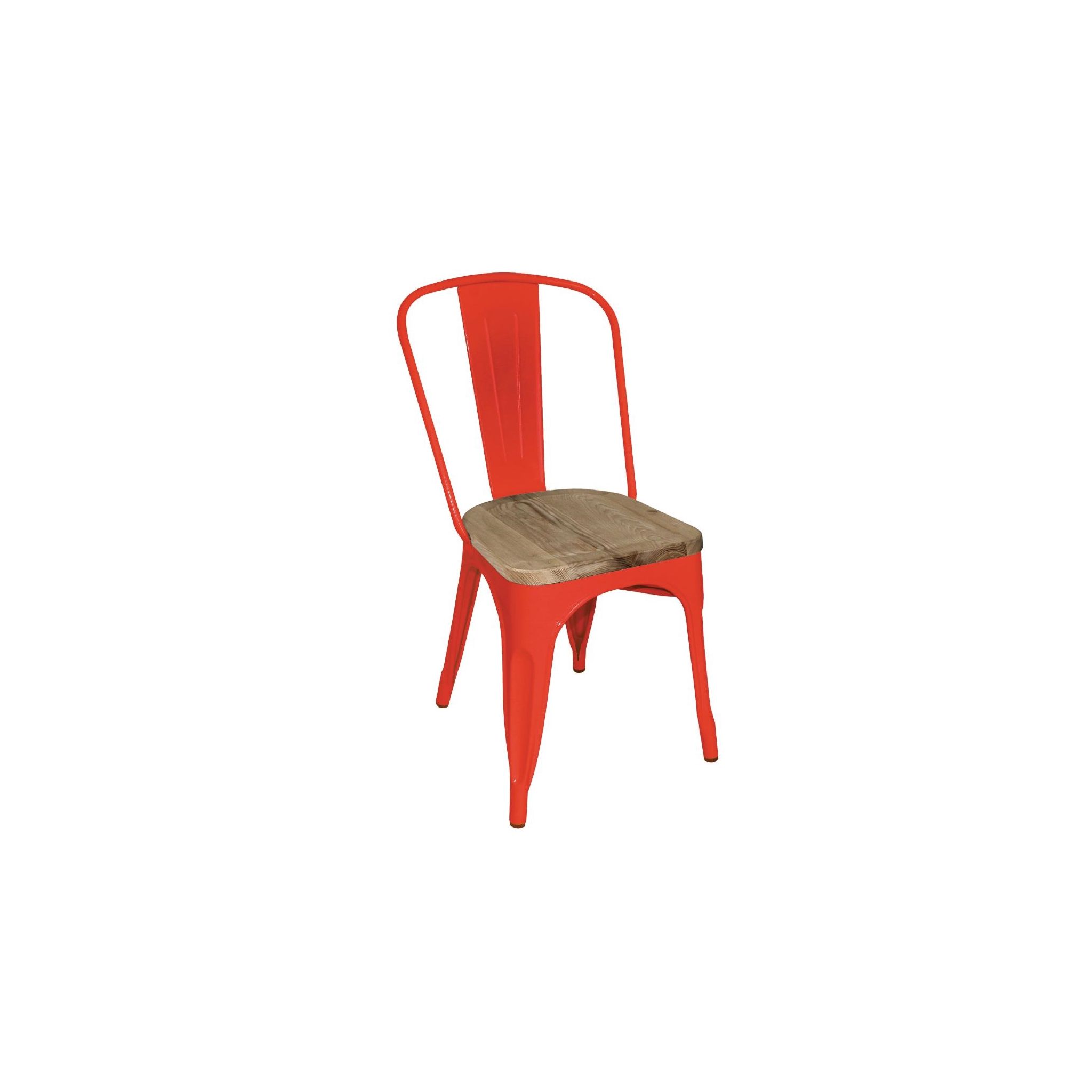 Bolero GM643 Bistro Side Chairs with Wooden Seat Pad Red (Pack of 4)