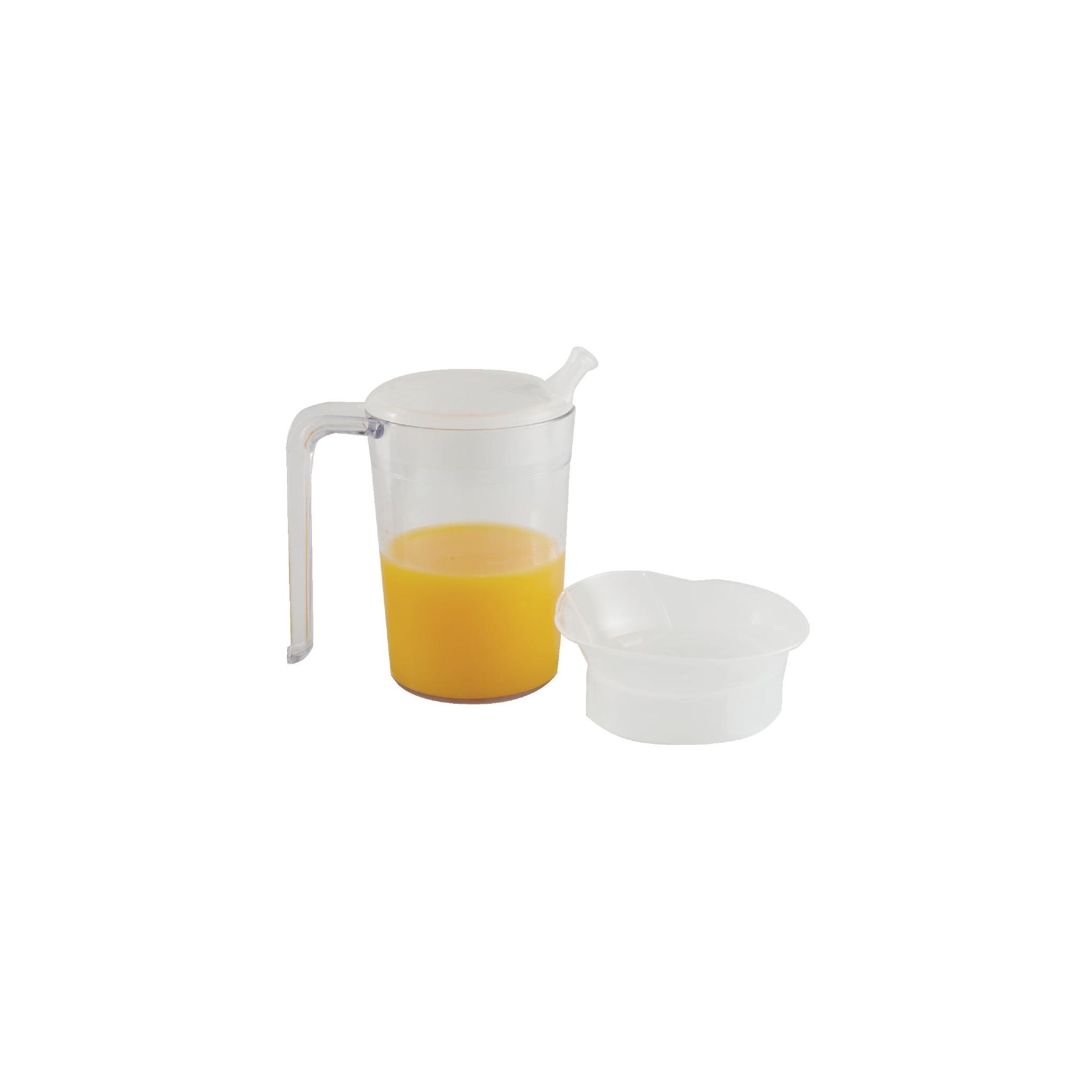 Non Branded CC975 Plastic Jug with Handle & 2 lids Clear 300ml