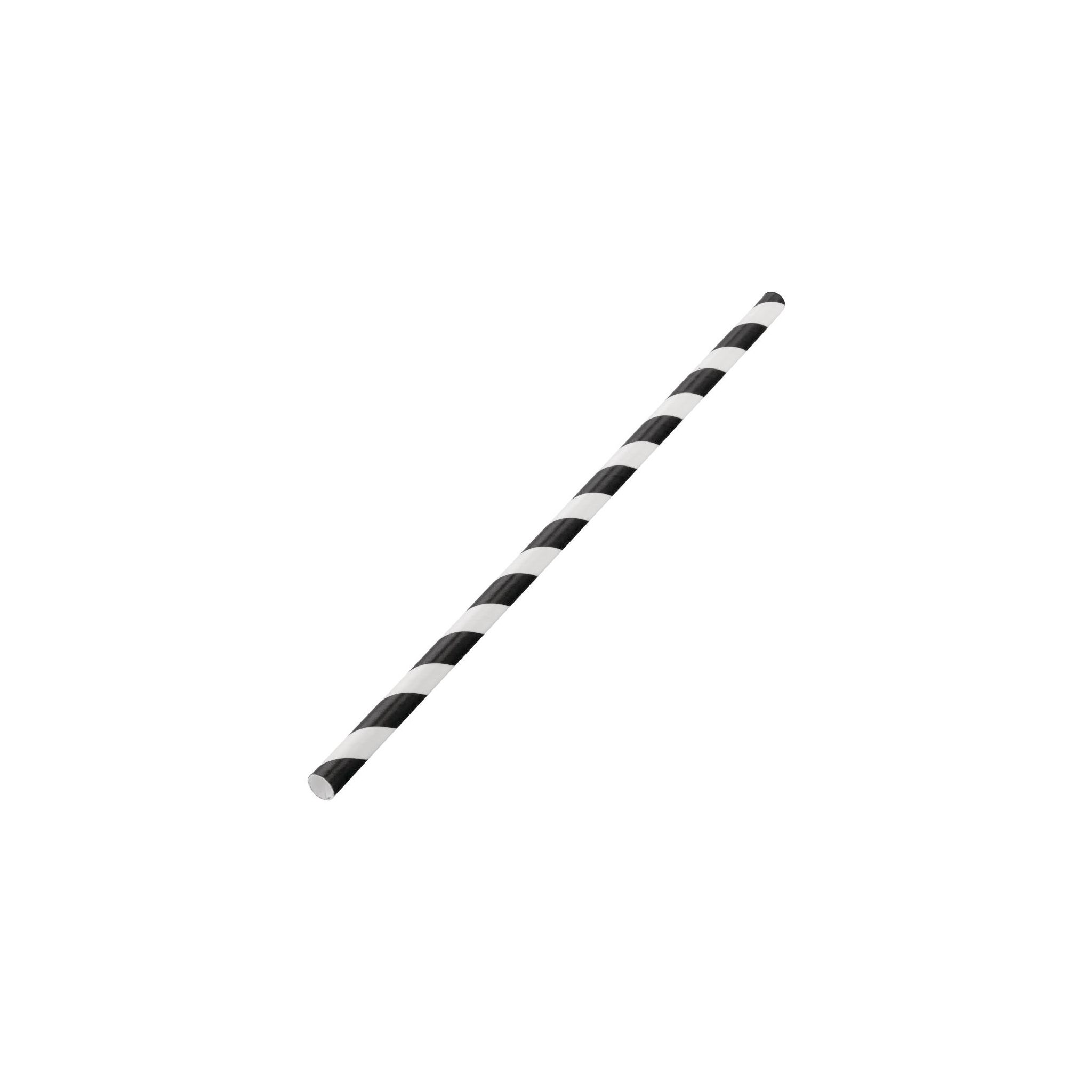 Utopia DW196 Biodegradable Paper Straws Black Stripes 200mm (Pack of 250)