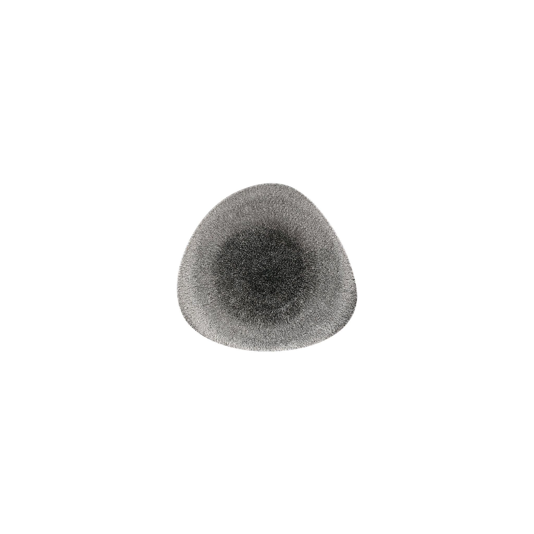 Churchill Studio Prints Raku DW418 Triangular Shallow Bowls Quartz Black 278mm (Pack of 12)