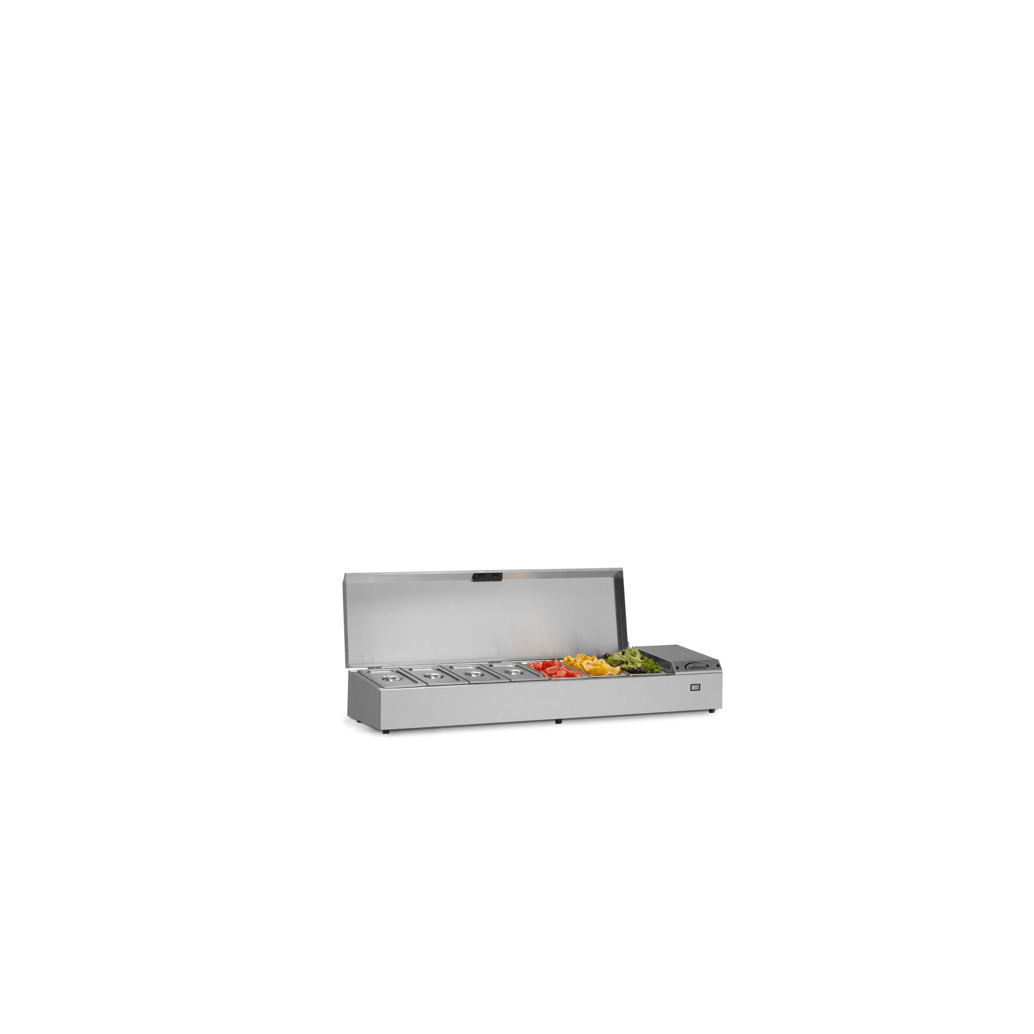 Williams HTW15-SS 7 x 1/3GN Refrigerated Countertop Food Prep Topping Unit With Stainless Steel Lid