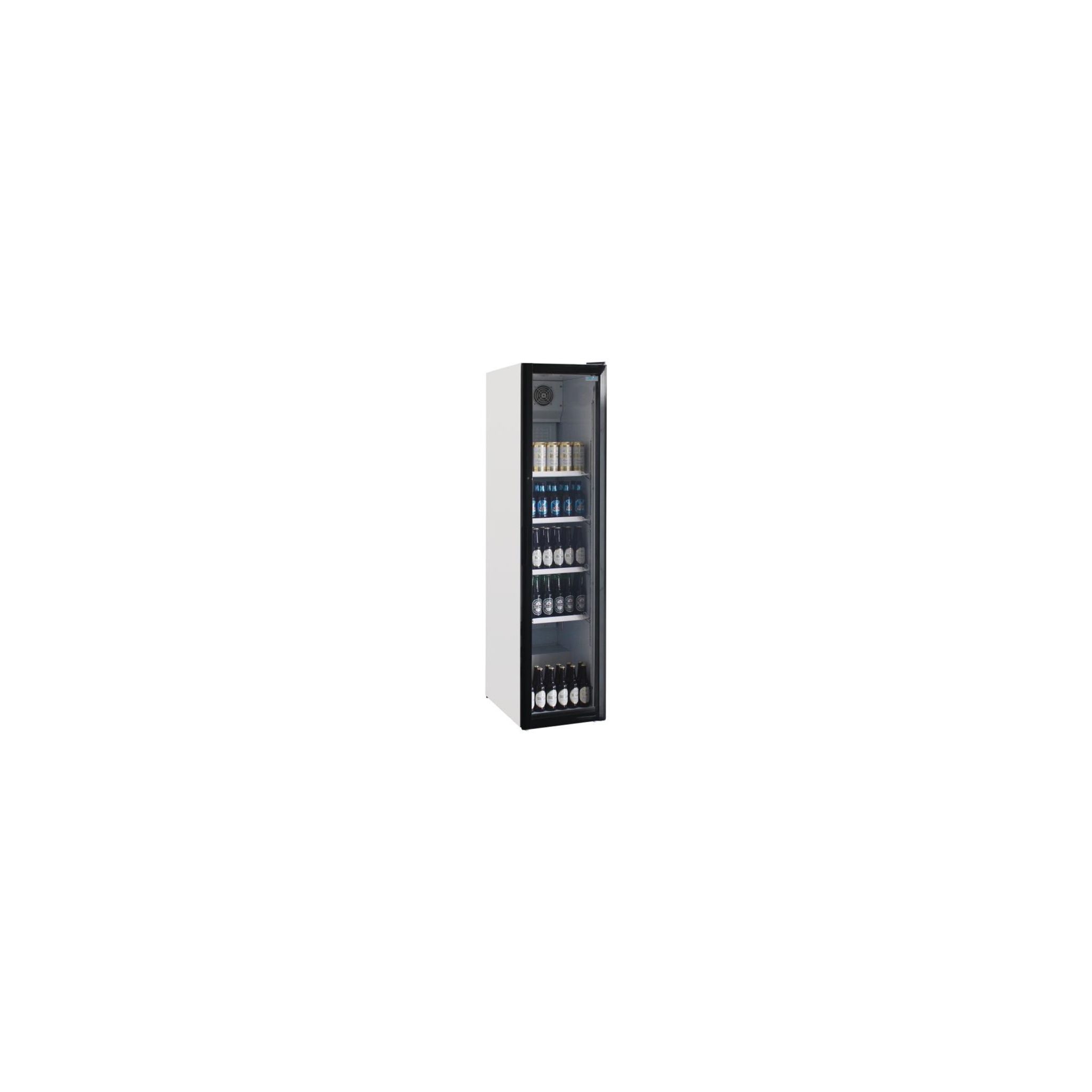 Polar G-Series CS586 300 Ltr Upright Single Glass Door White Slimline Back Bar Bottle Cooler