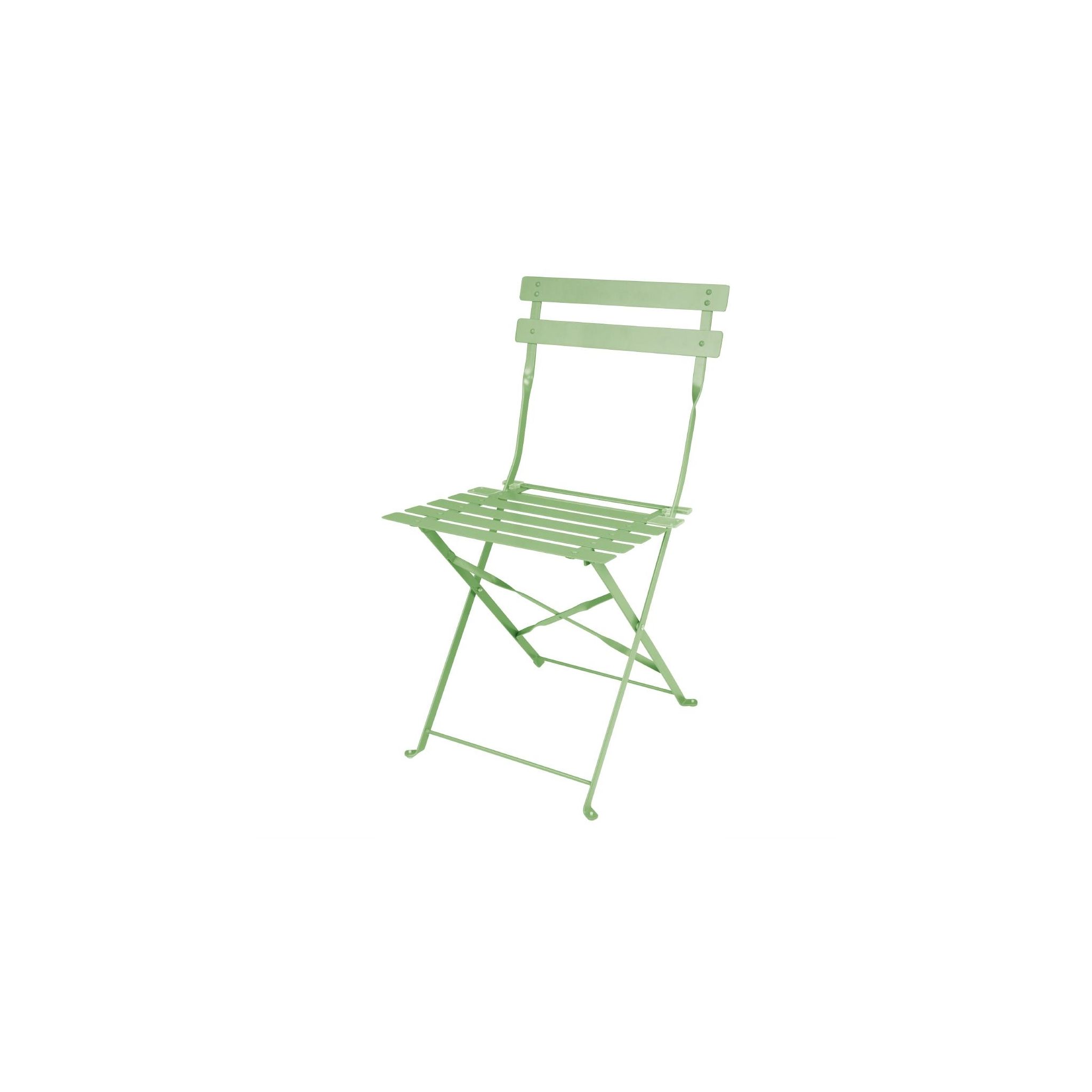 Bolero Perth FT270 Pavement Style Steel Folding Chairs Light Green (Pack of 2)