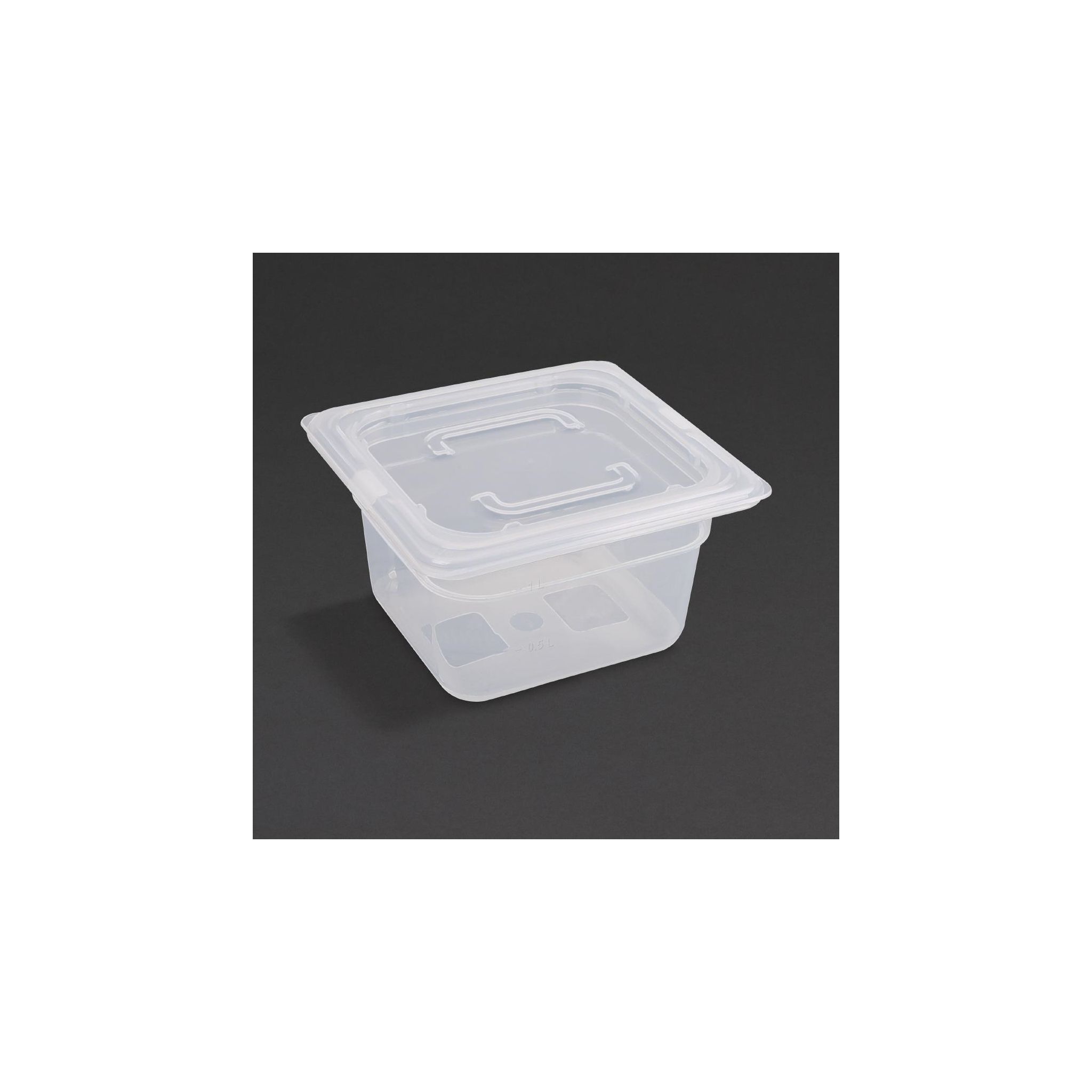 Vogue GJ526 Polypropylene 1/6 Gastronorm Container with Lid 100mm (Pack of 4)